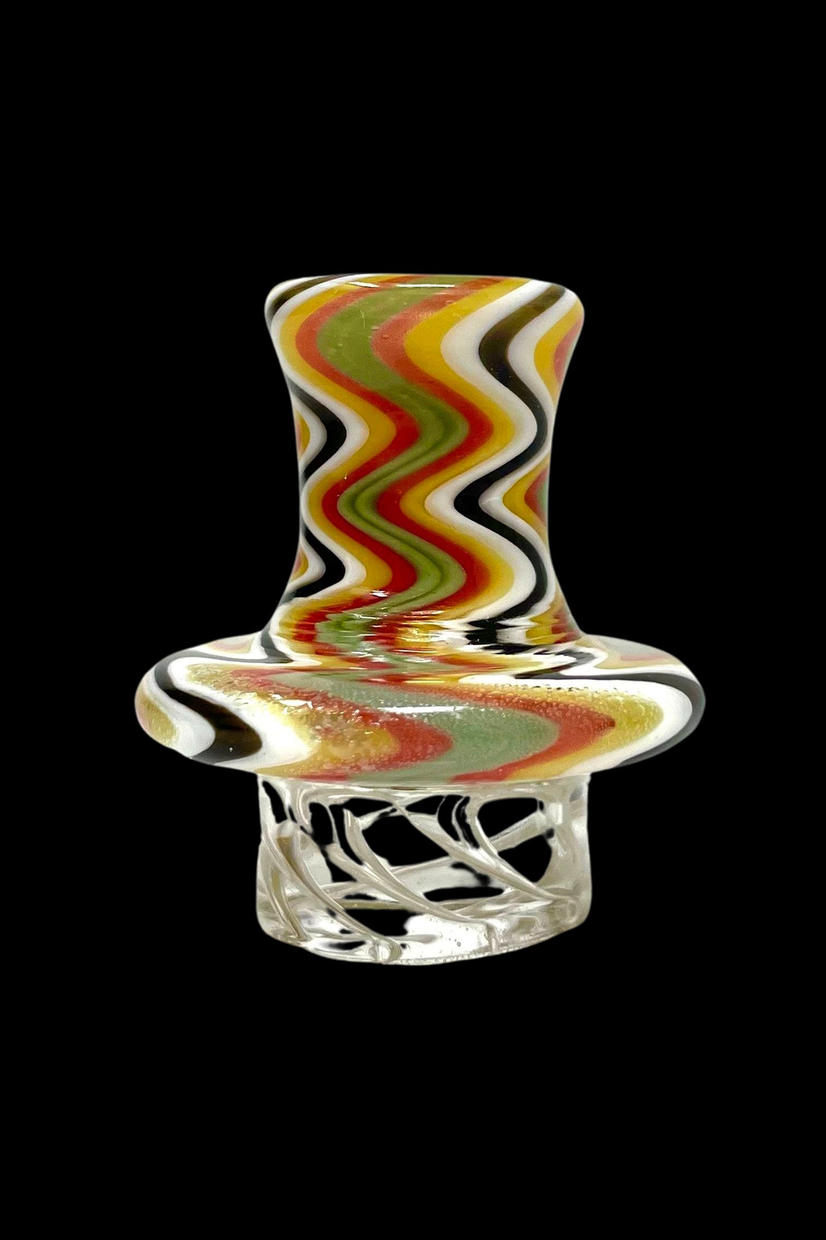 AFM Glass Turbo Reversal Glass Spinner Carb Cap with 2 Pearls - Elevate Your Dabbing!