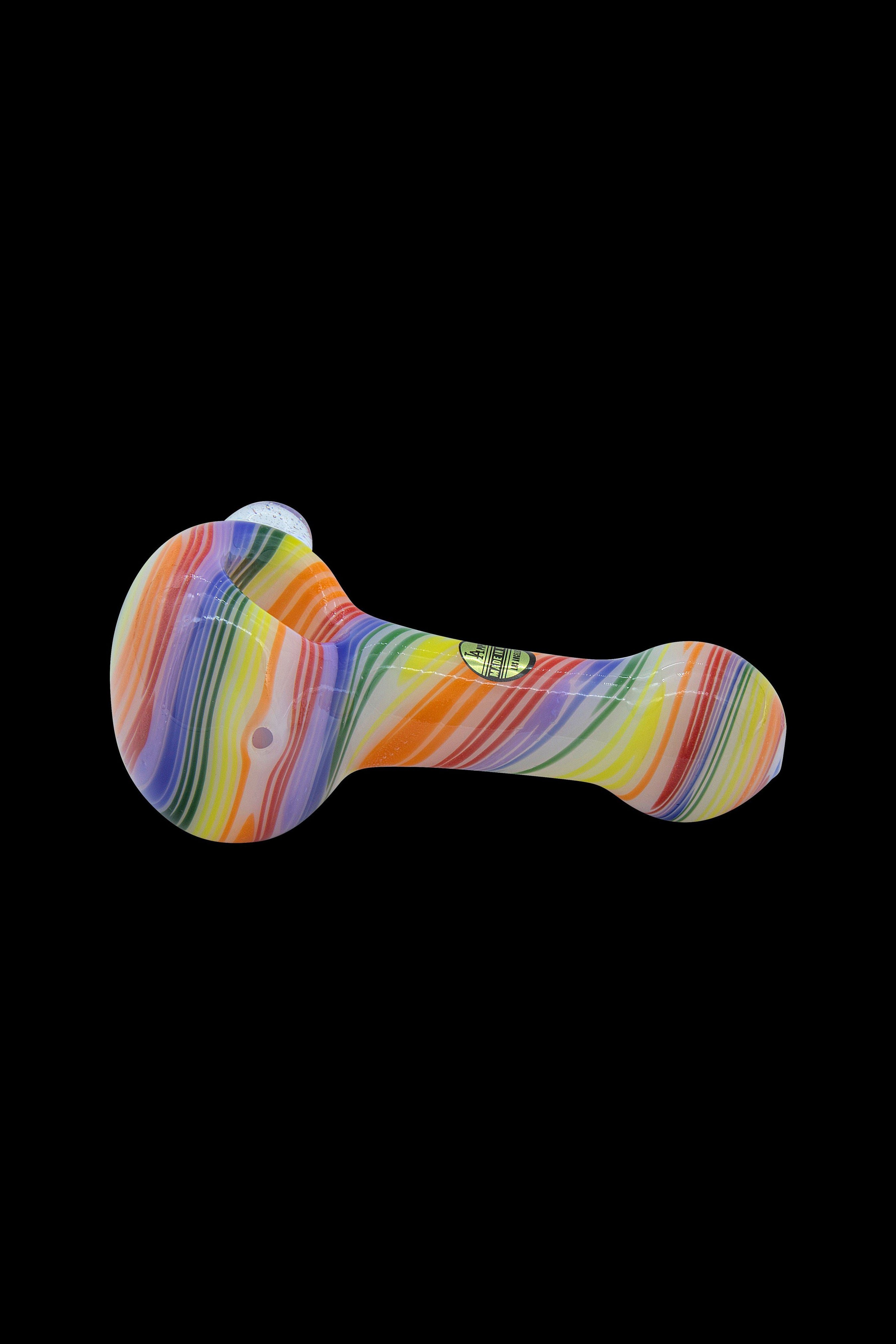 LA Pipes Stunning Rainbow Spirals White Glass Pipe