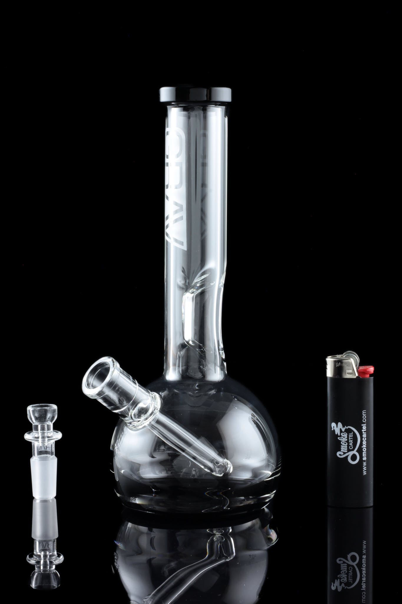 GRAV Small Round Base Water Pipe with Stunning Black Accents - A Must - Have!