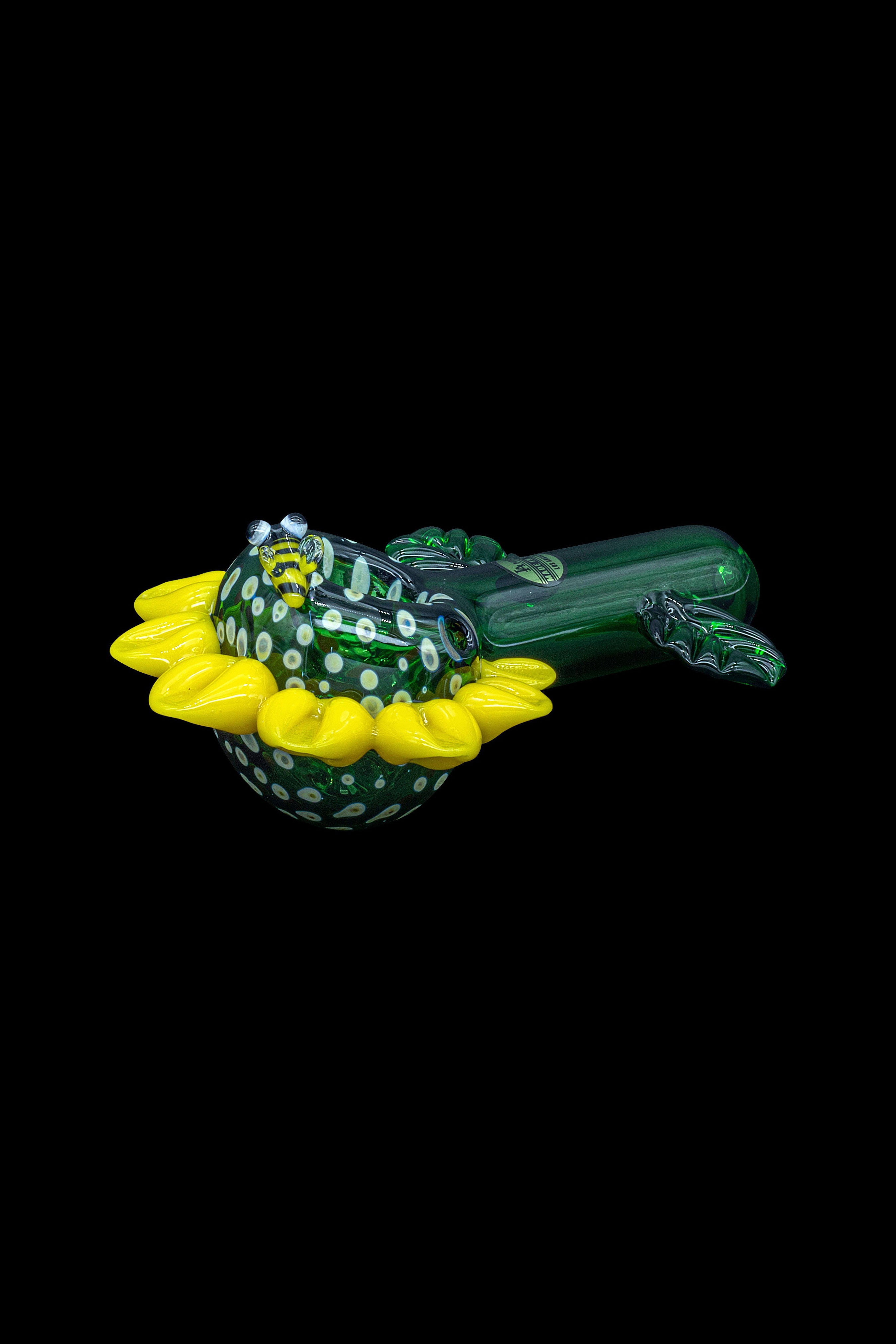 LA Pipes Sunny Sunflowers Glass Smoking Pipe
