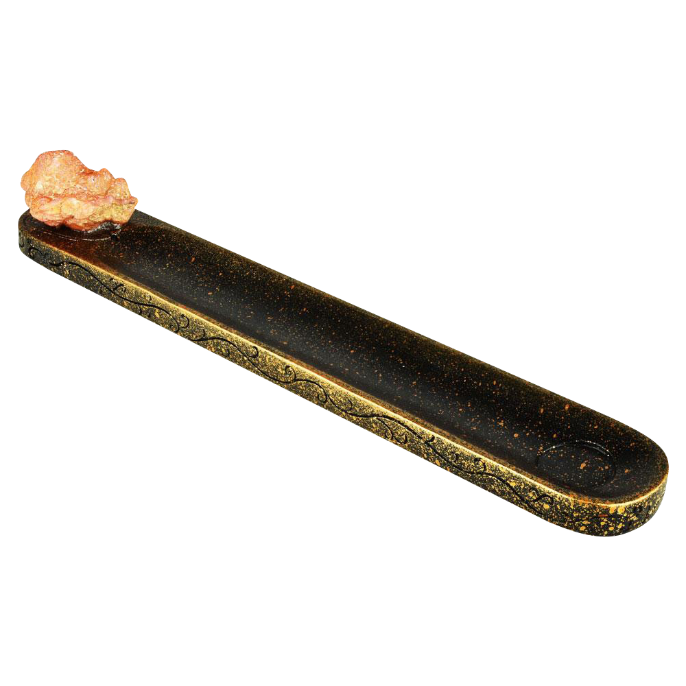 Stunning Metallic Splatter Druzy Crystal Incense Burner - A Must-Have!