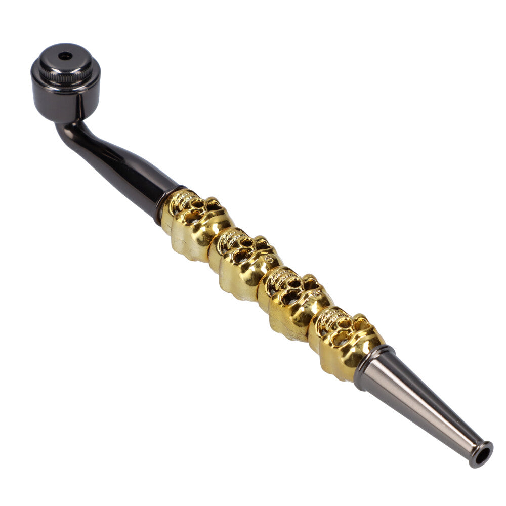 Cool 6.5-Inch Metal Hand Pipe with Skull Stem