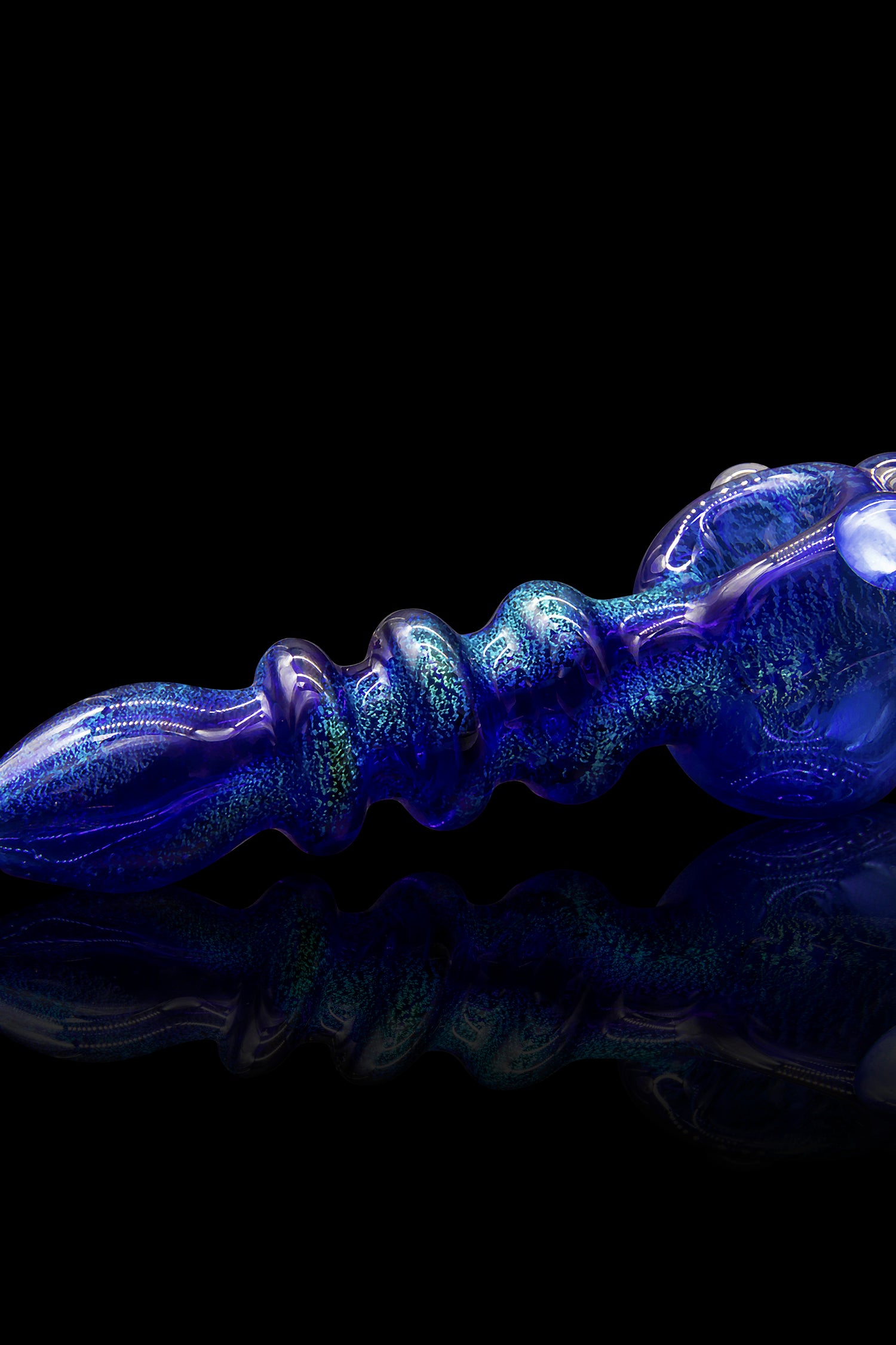 LA Pipes Andromeda Solid Blue Dichro Maria Ringed Spoon - A Stunning Piece