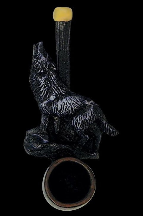 Enchanting Howling Wolf Hand - crafted Pipe