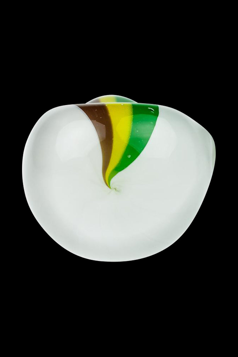 G-Spot White Rasta Glass Spoon Pipe - A Stylish Smoking Companion
