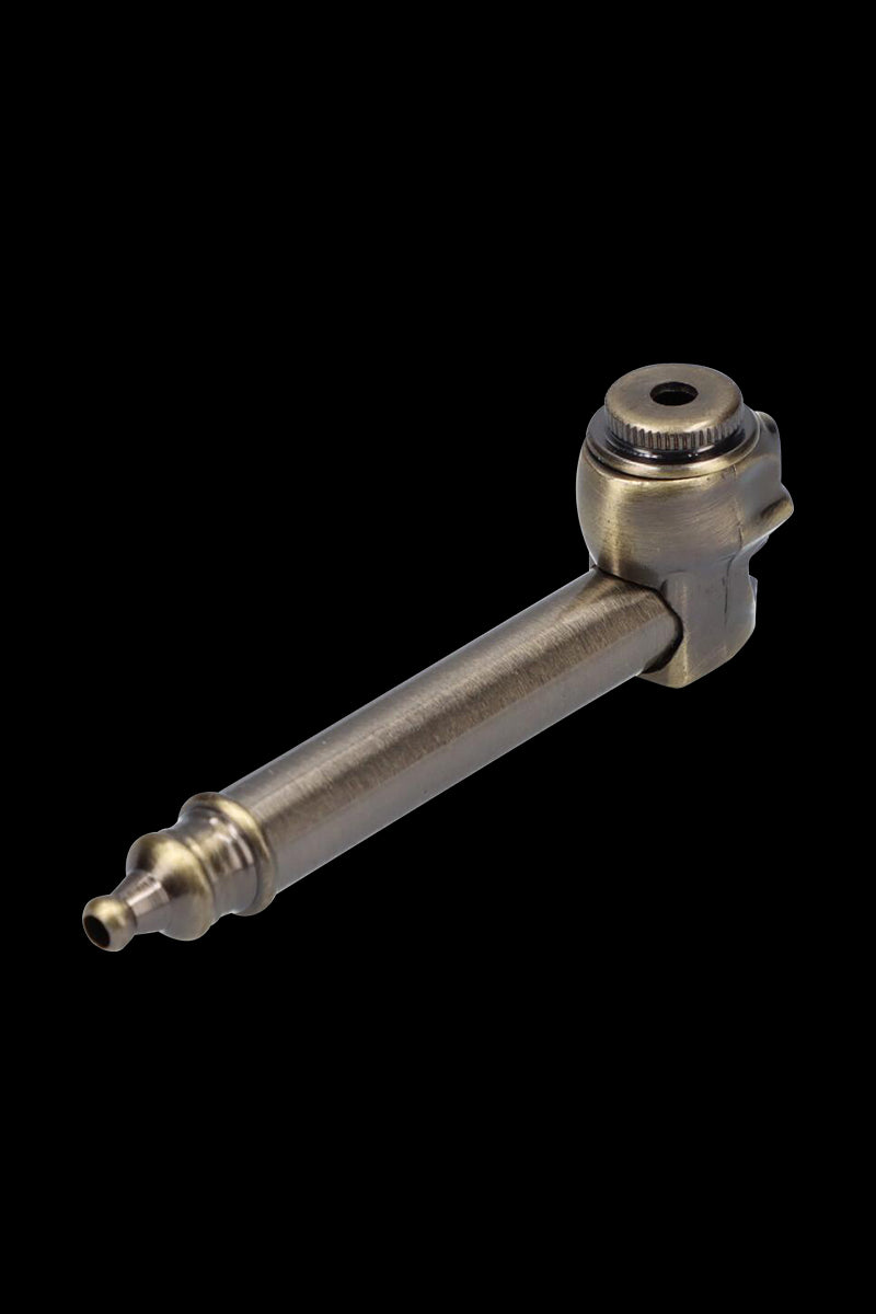 Stunning Metal Hand Pipe Featuring a Detailed Skull Head