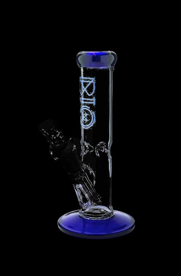Bio Hazard Glass Straight Ice Bong with Stunning Color Accents