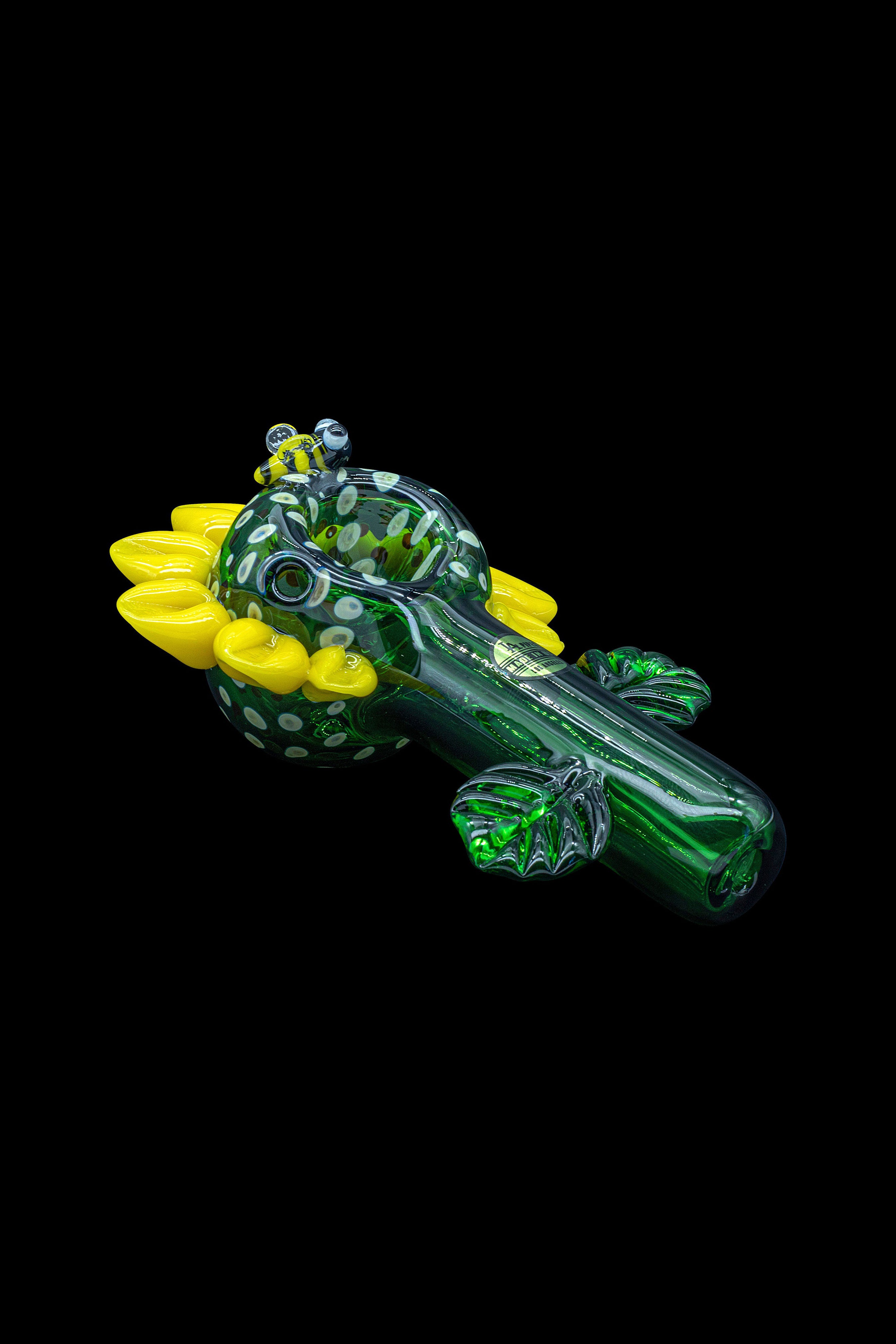 LA Pipes Sunny Sunflowers Glass Smoking Pipe