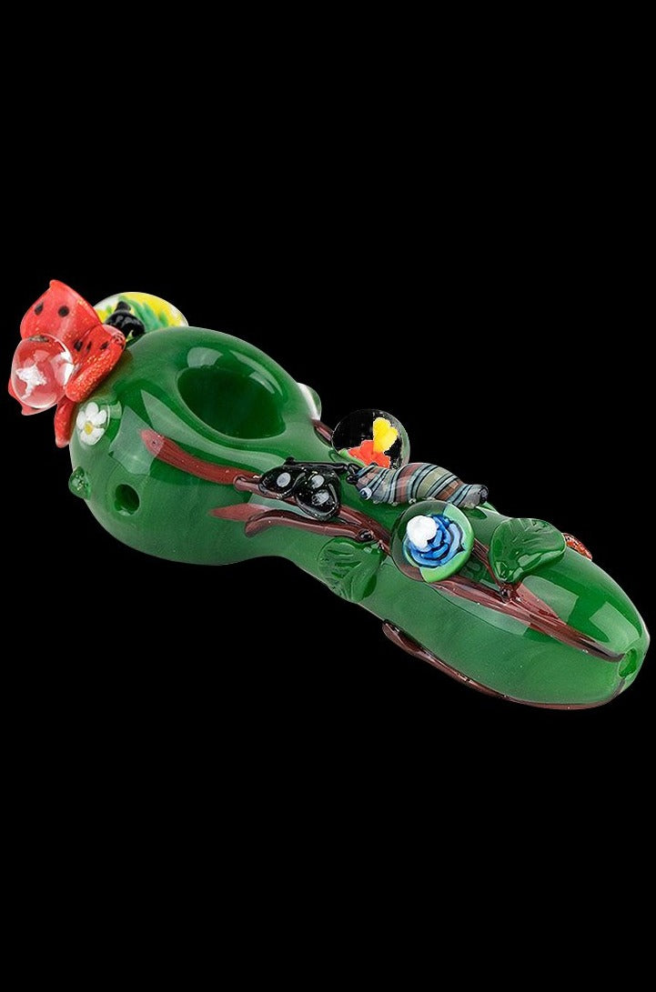Empire Glassworks Garden Critters Spoon Pipe - A Nature Lover's Dream