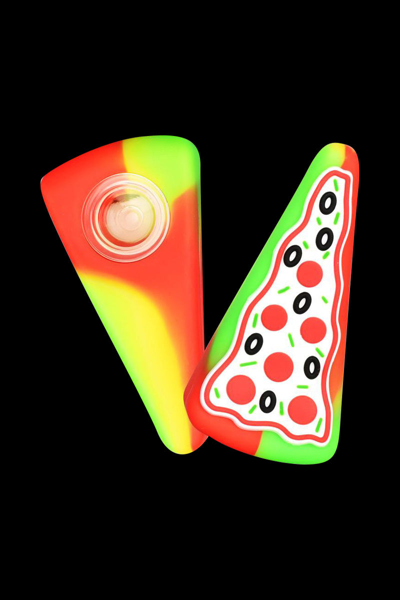 Delicious Pizza Slice Silicone Hand Pipe with Durable Glass Bowl