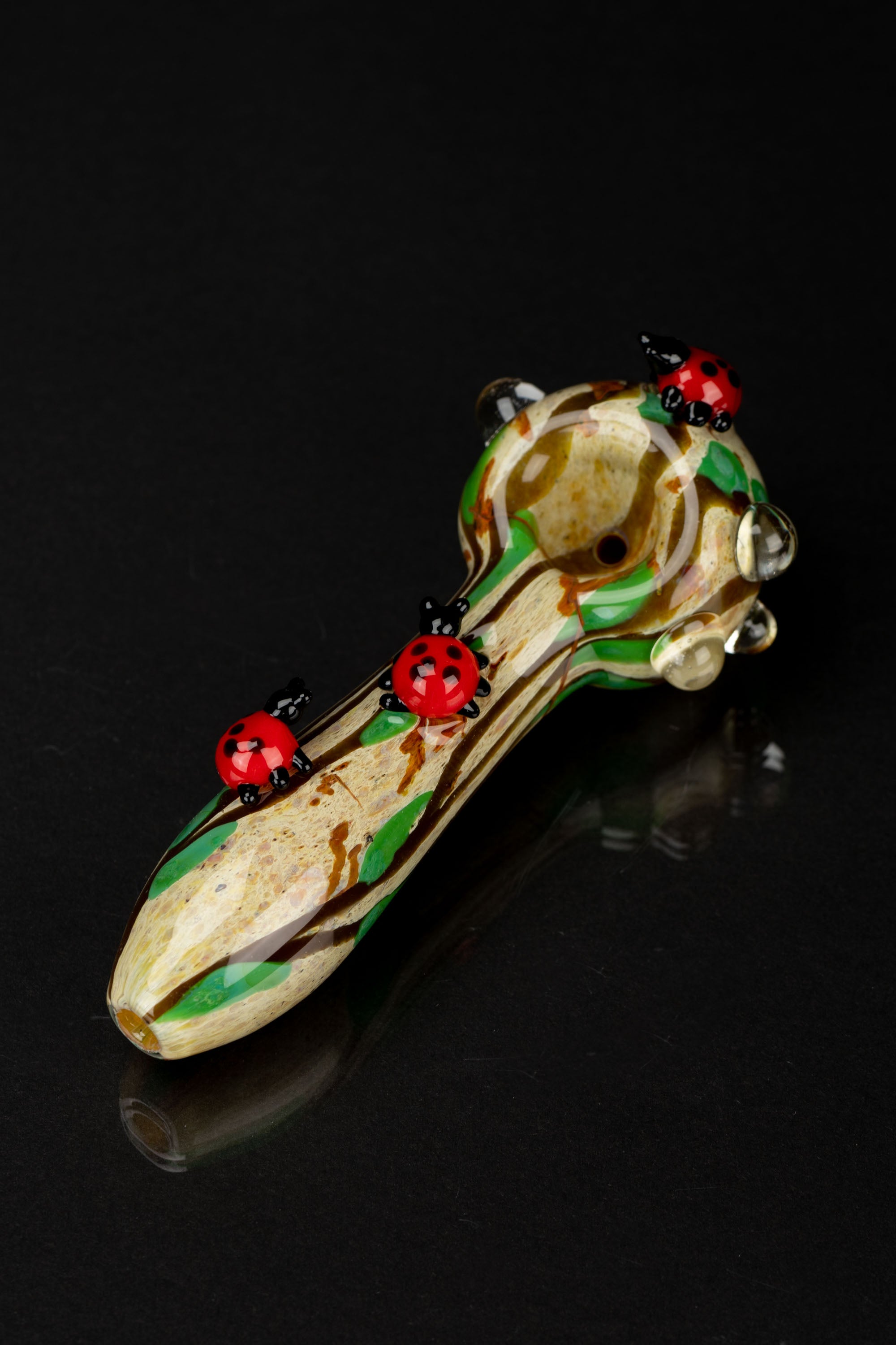Empire Glassworks Lady Bug Mini Spoon Pipe - A Colorful Delight