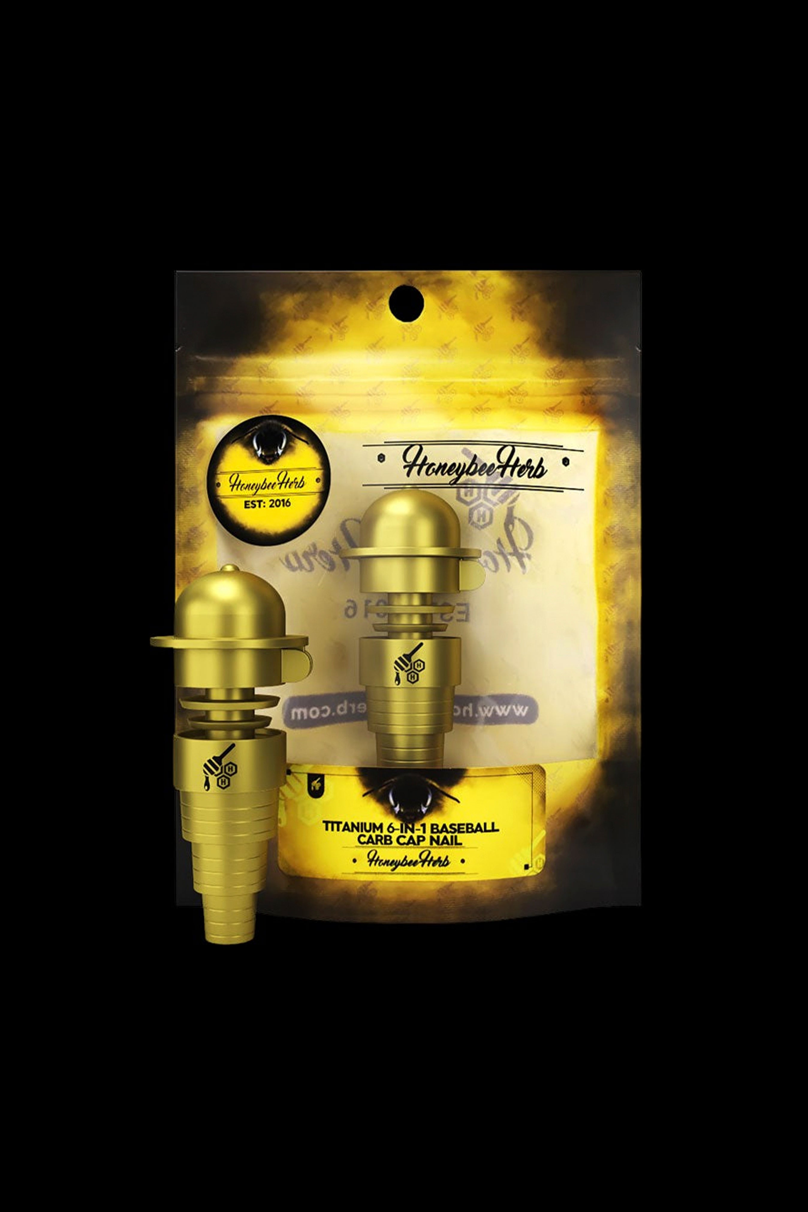 Honeybee Herb Titanium 6-In-1 Baseball Carb Cap Dab Nail - The Ultimate Dabbing Essential