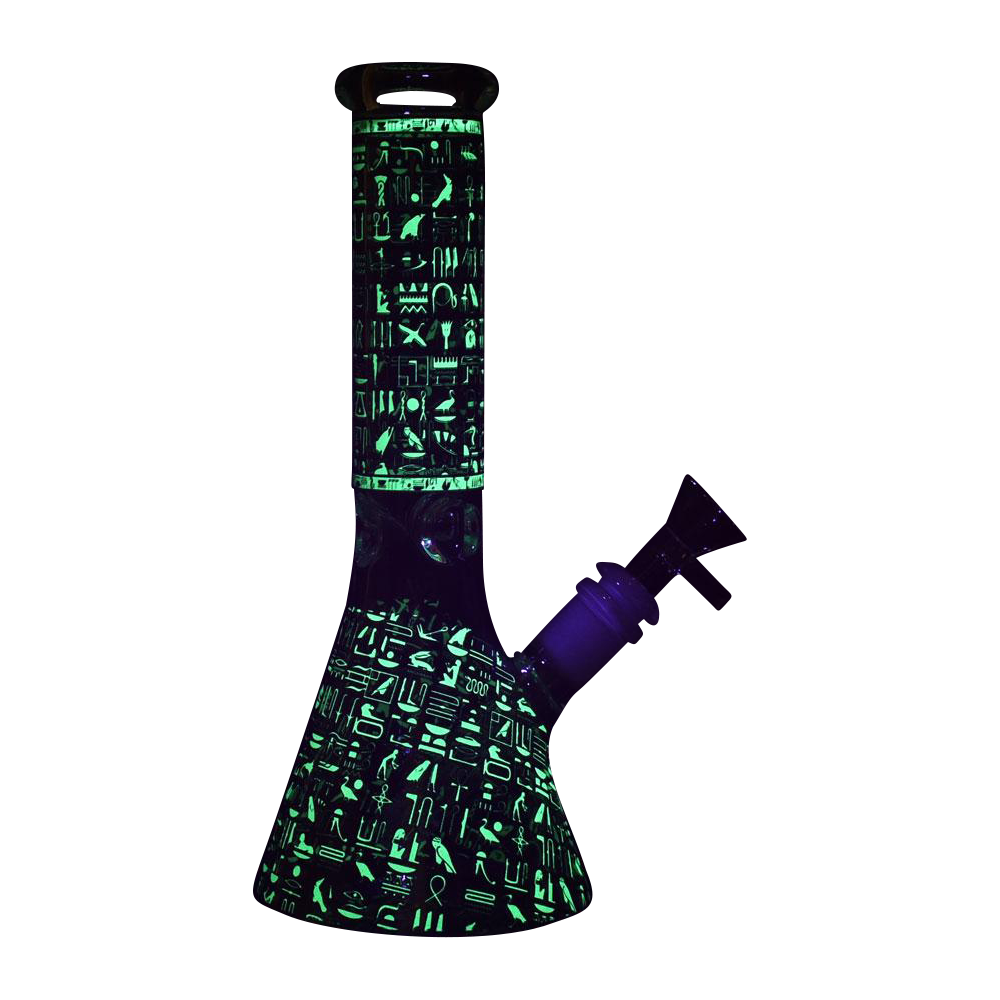 Enchanting Ancient Symbols Glow-in-the-Dark Water Pipe: A Magical Smoking Experience