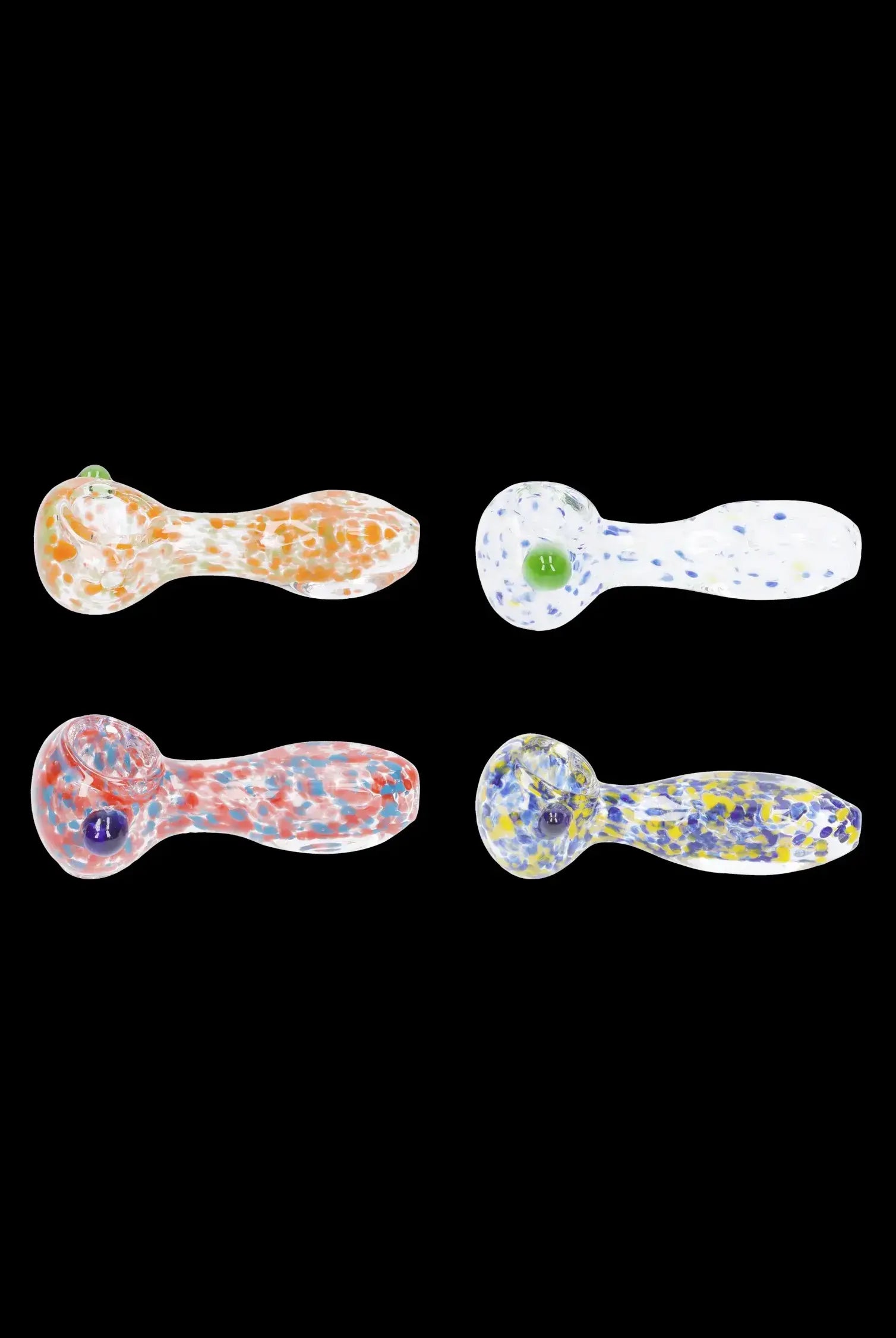 3.5-Inch Frit Glass Pipe with Unique Square Mouthpiece