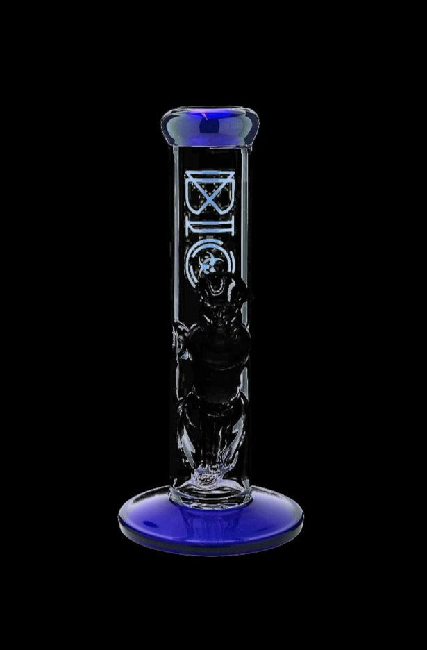 Bio Hazard Glass Straight Ice Bong with Stunning Color Accents