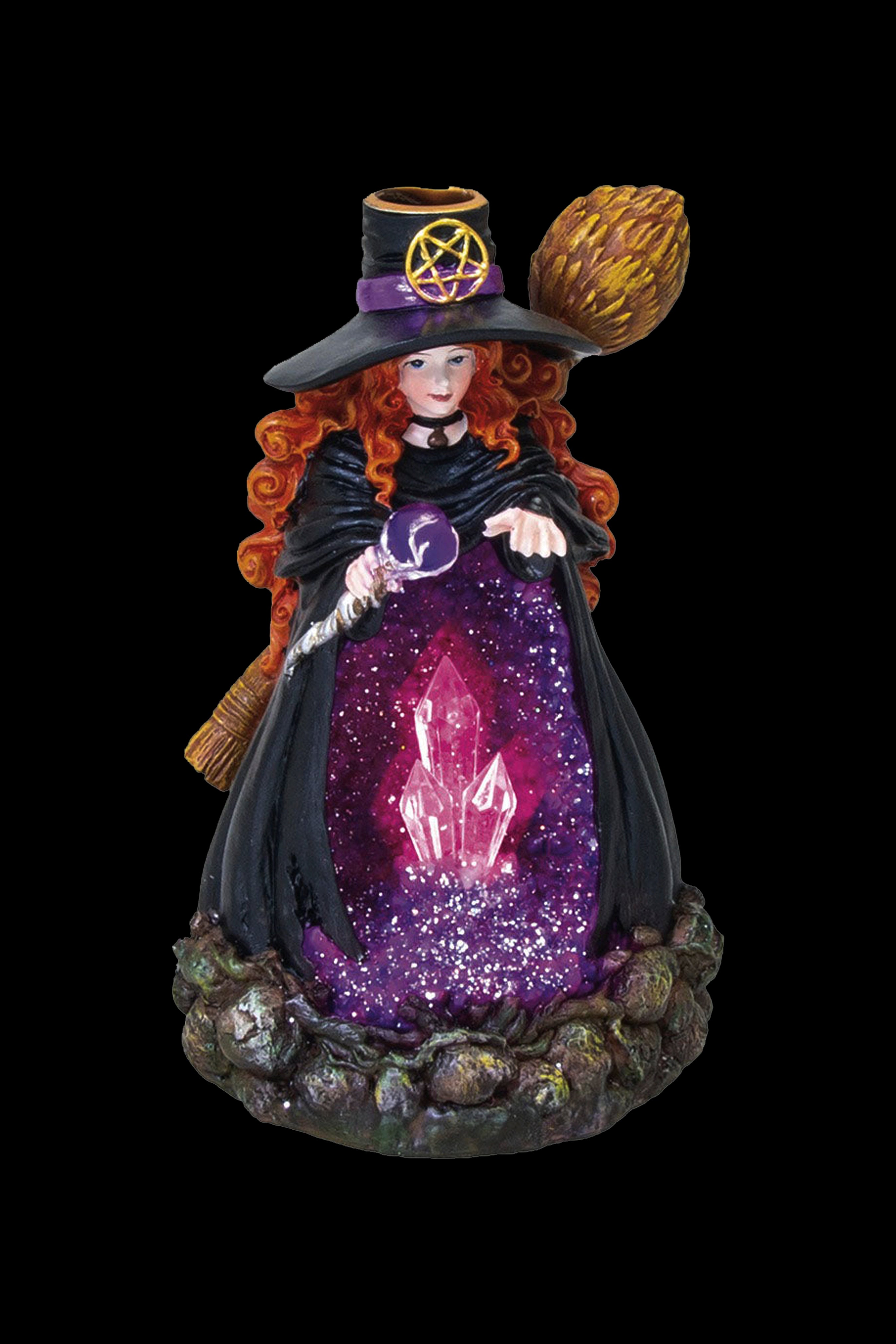 Fujima Enchanting Purple Witch LED Backflow Incense Burner