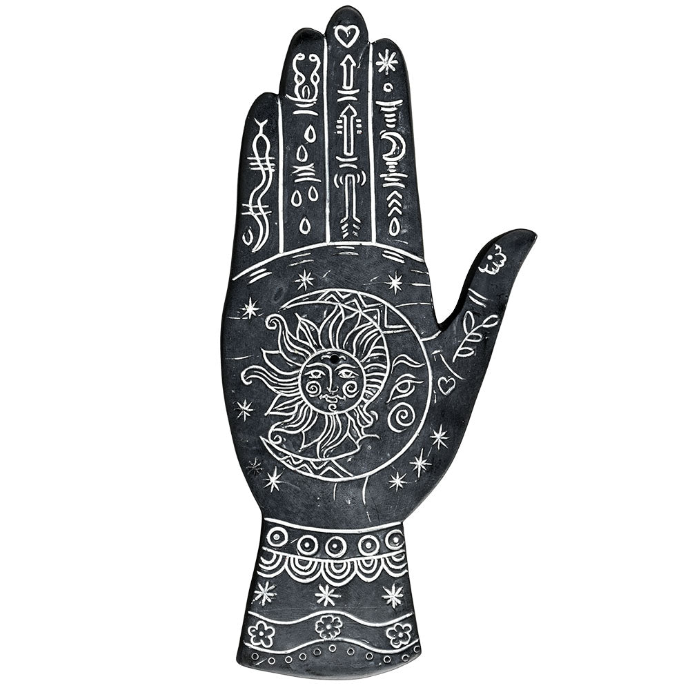 Enchanting Black Palmistry Polyresin Incense Burner