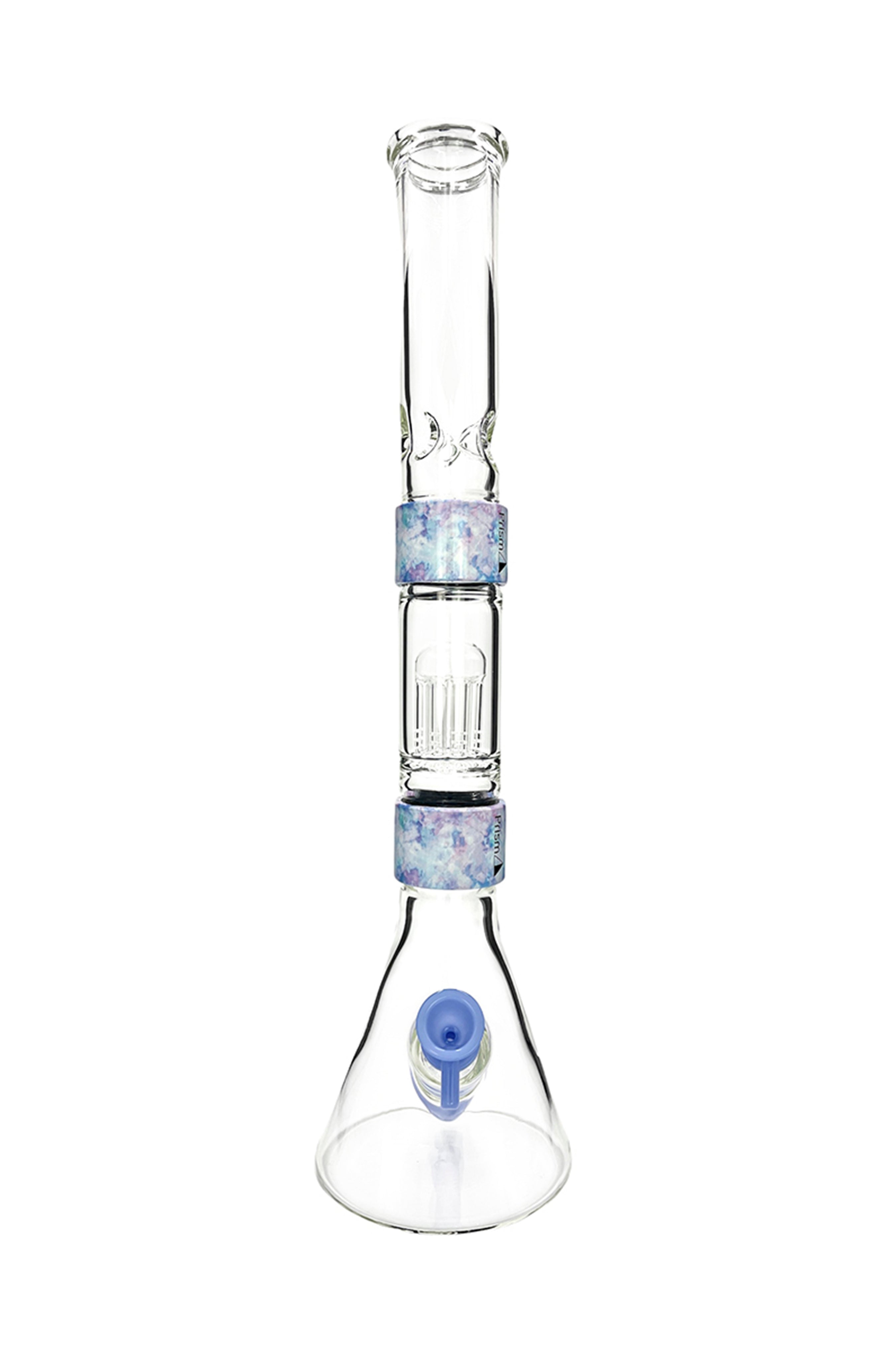 Prism Halo Tie Dye Double Stack Modular Bong - A Stylish 70s Vibes Bong