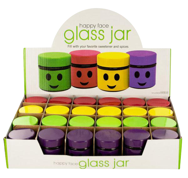 Joyful Happy Face Storage Jars - 24-Pack Bundle