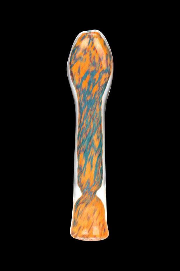 Stylish Fritted Swirl Flat Mouth Glass Chillum - The Ultimate Portable Taster