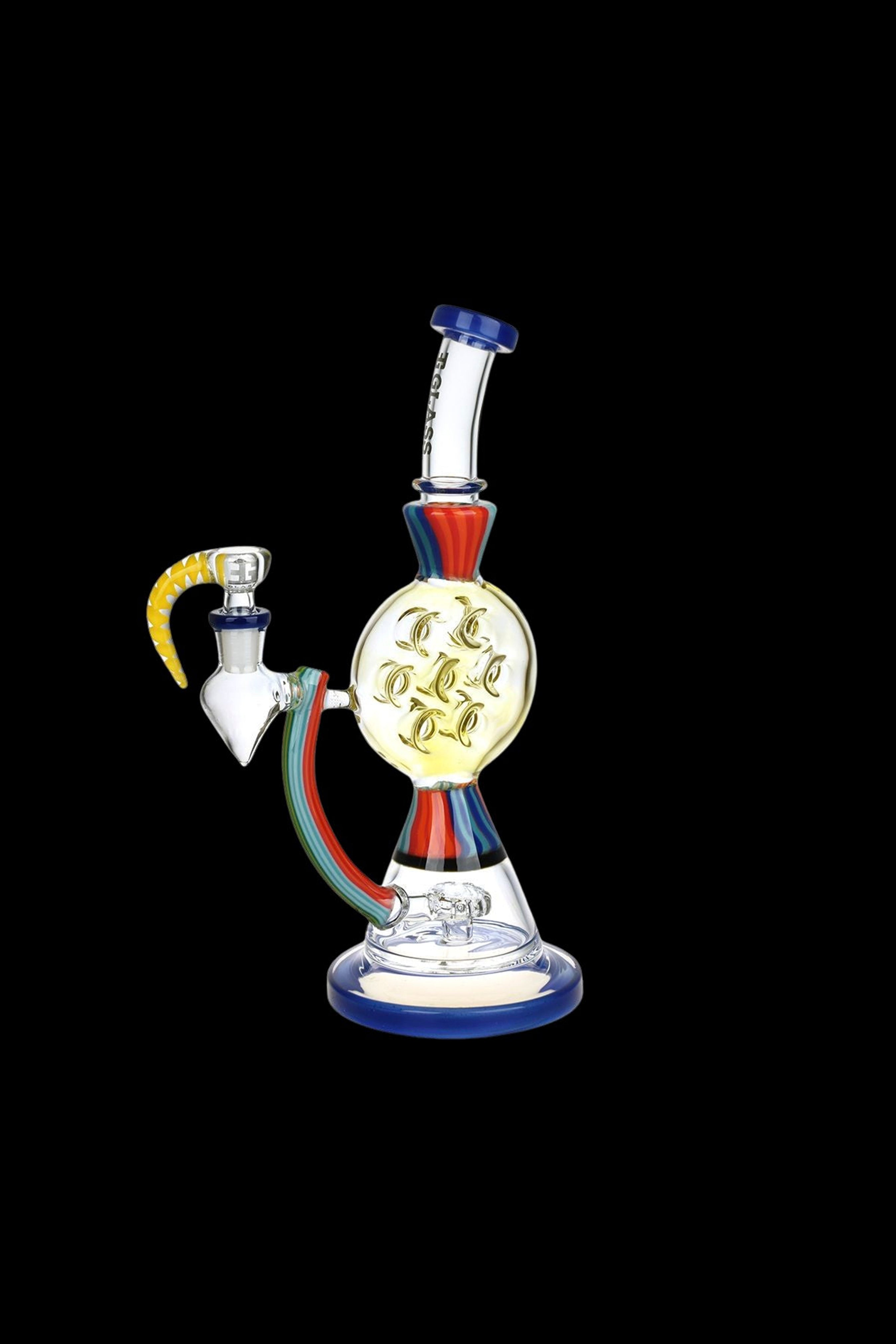 EG Glass Stunning Rainbow Striped Water Pipe