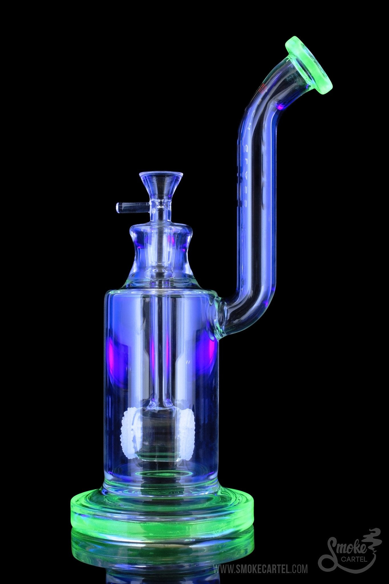 BoroTech Glass Rok Bubbler: Suspended Frit Drum Perc Magic
