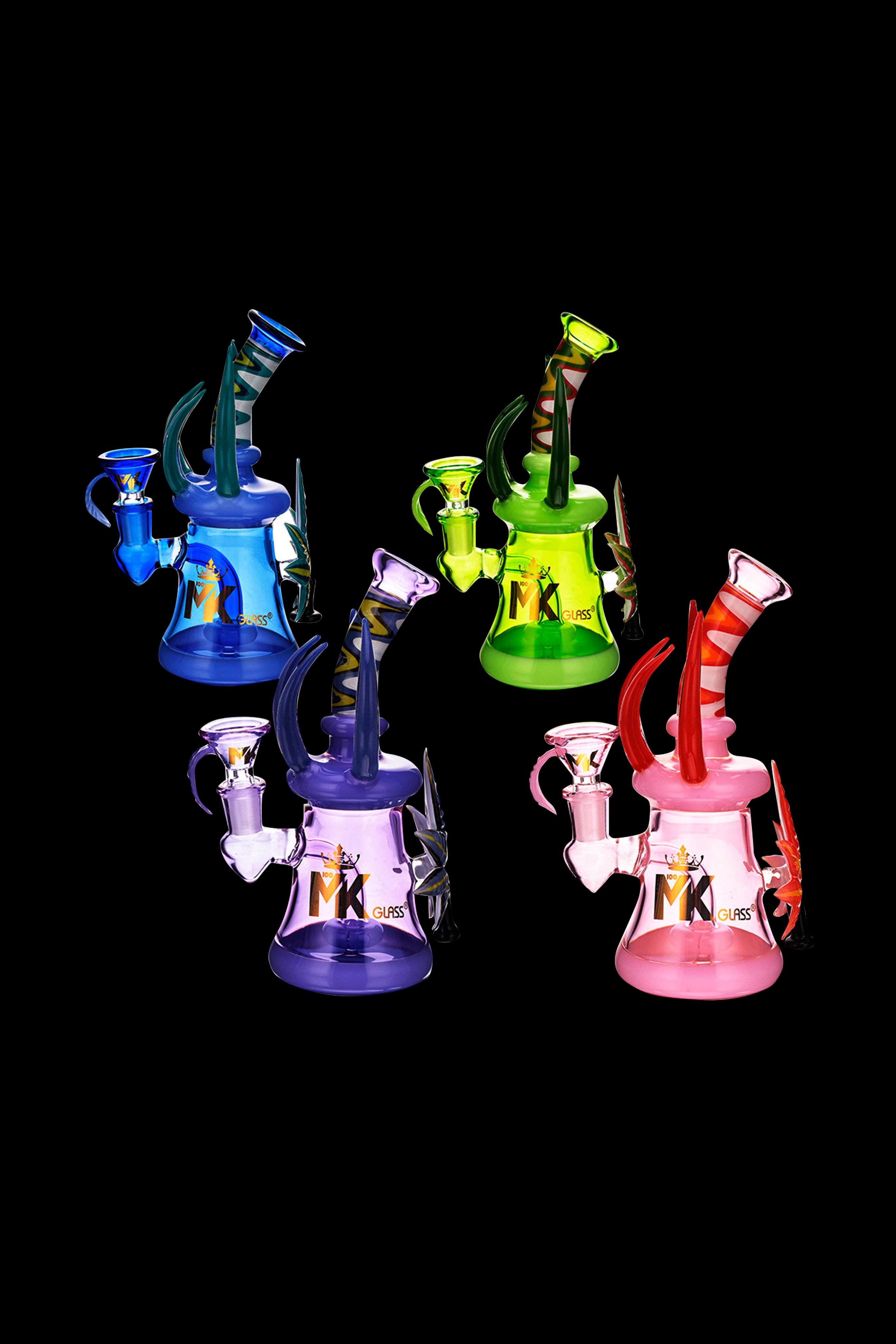 MK100 Glass Bloom Water Pipe - A Stunning Smoking Artifact