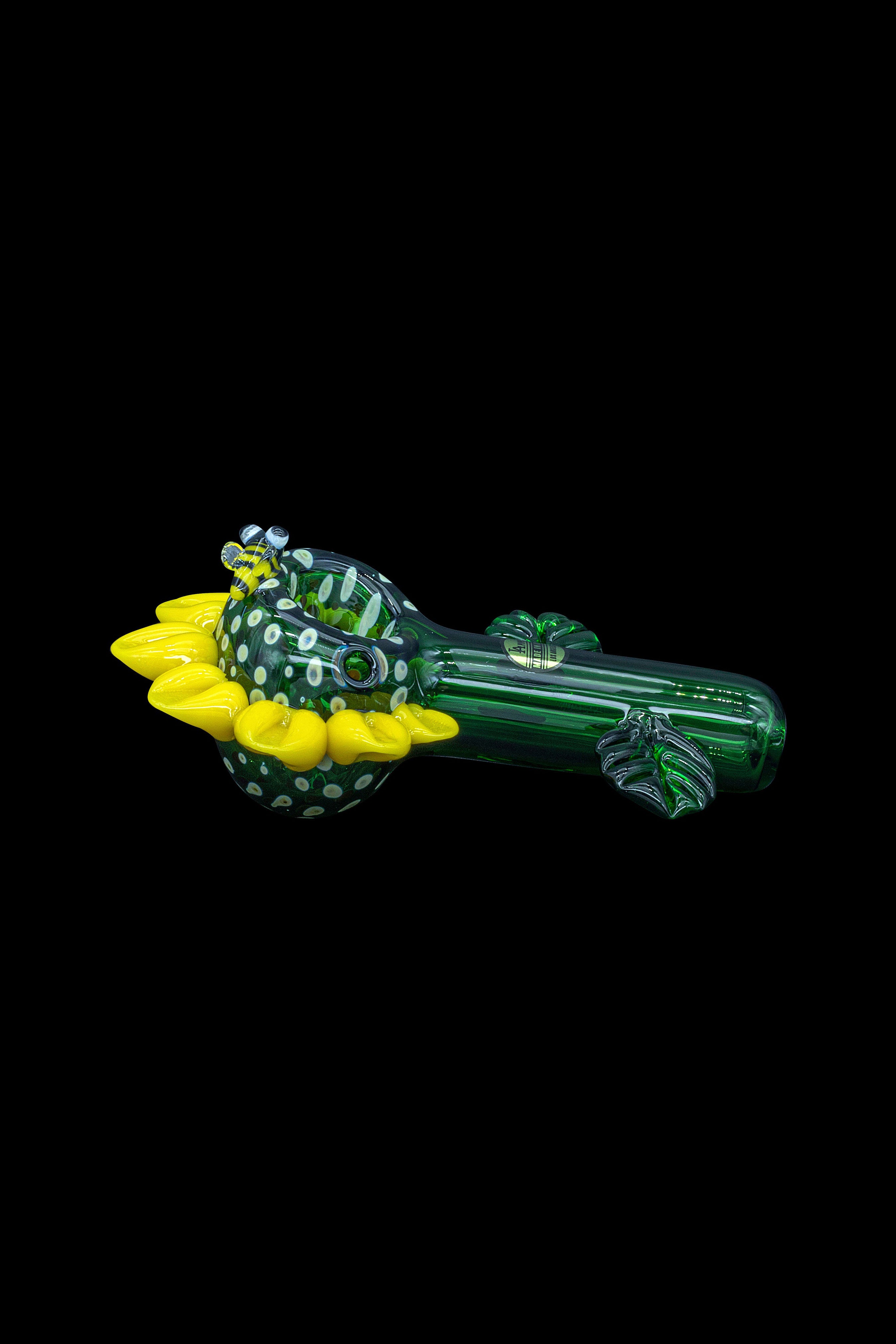 LA Pipes Sunny Sunflowers Glass Smoking Pipe