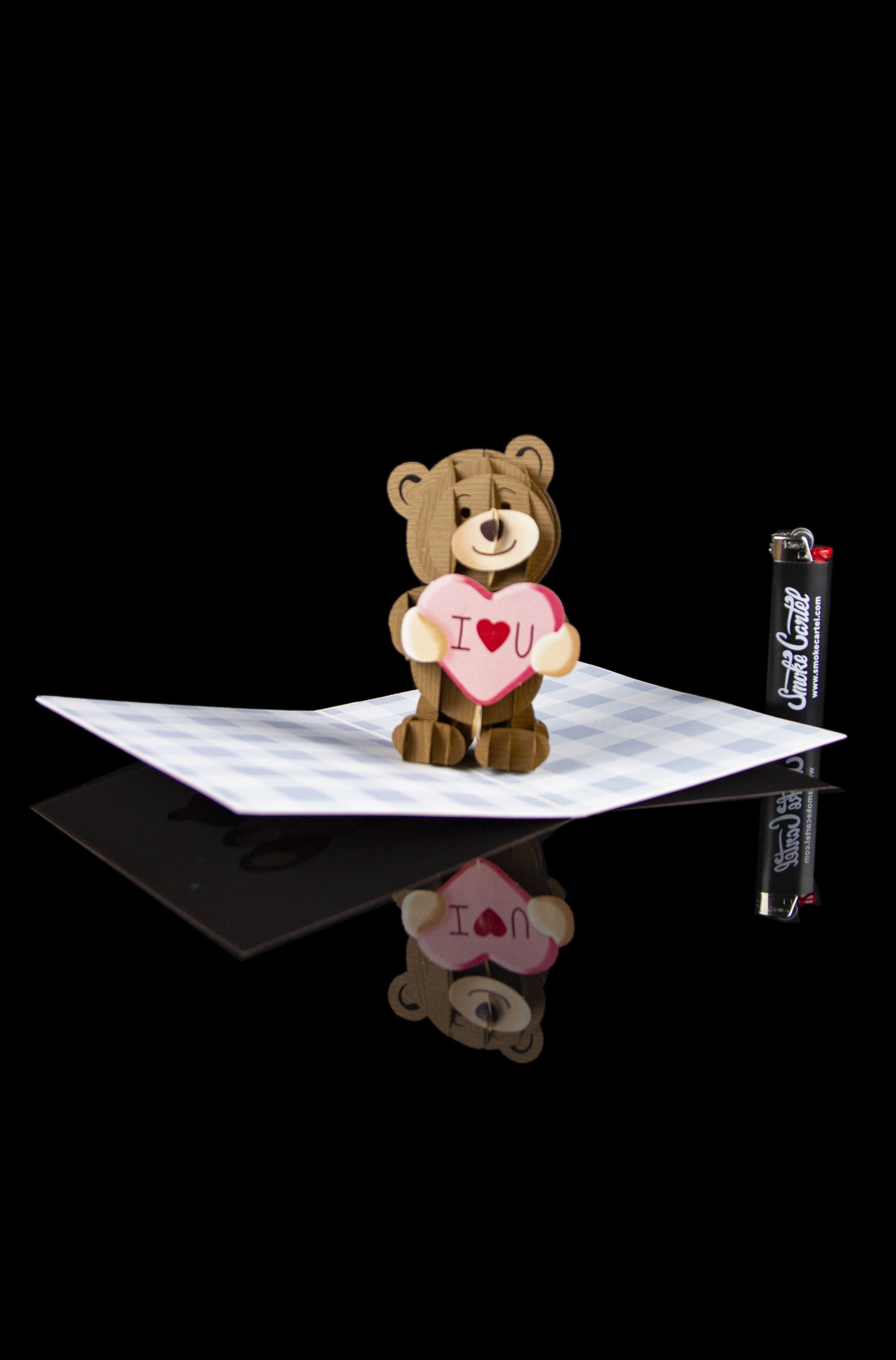 Naughty Bad Bear NSFW Pop - Up Greeting Card by Dirty Pop