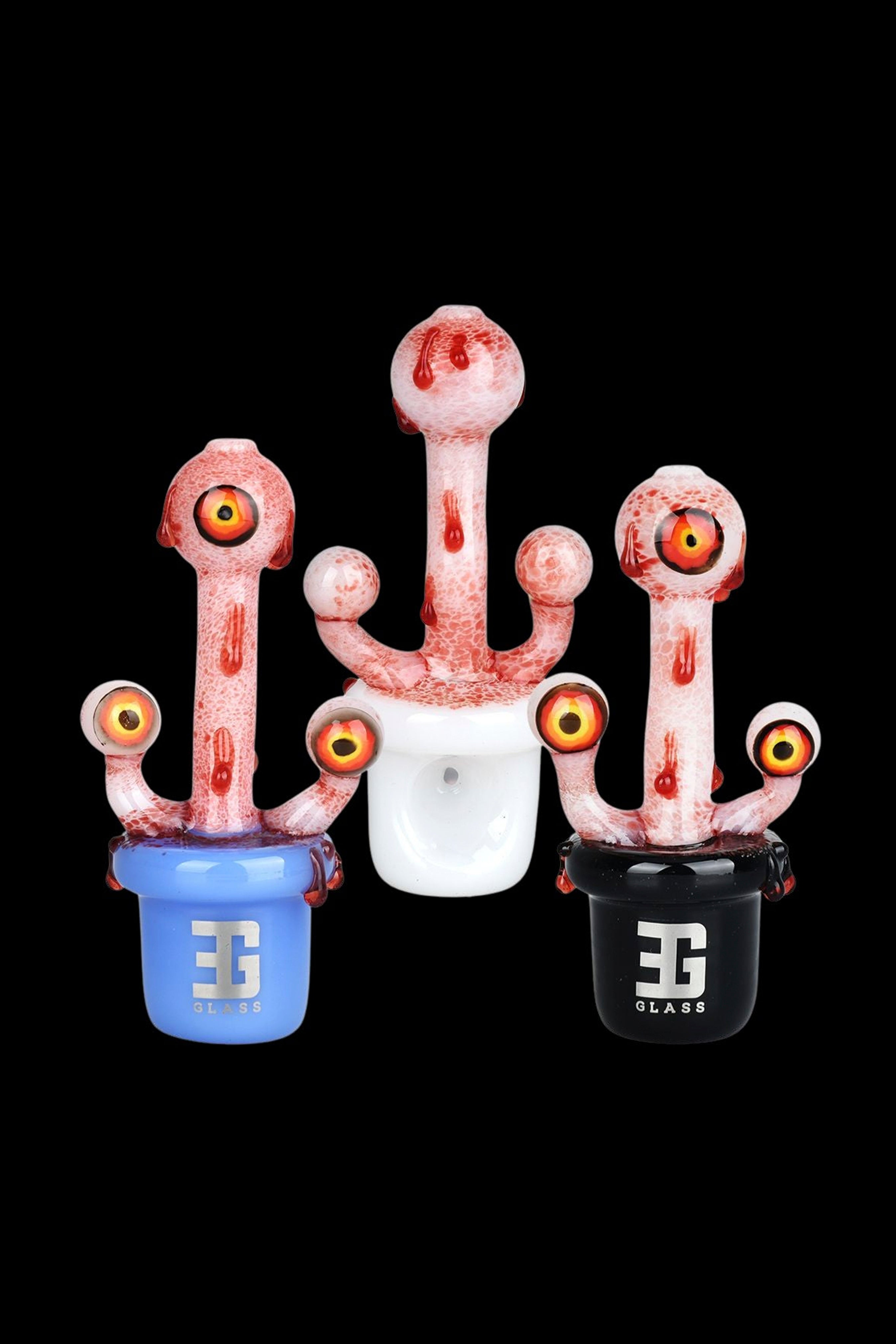 EG Glass's Striking Eyeballs Glass Hand Pipe