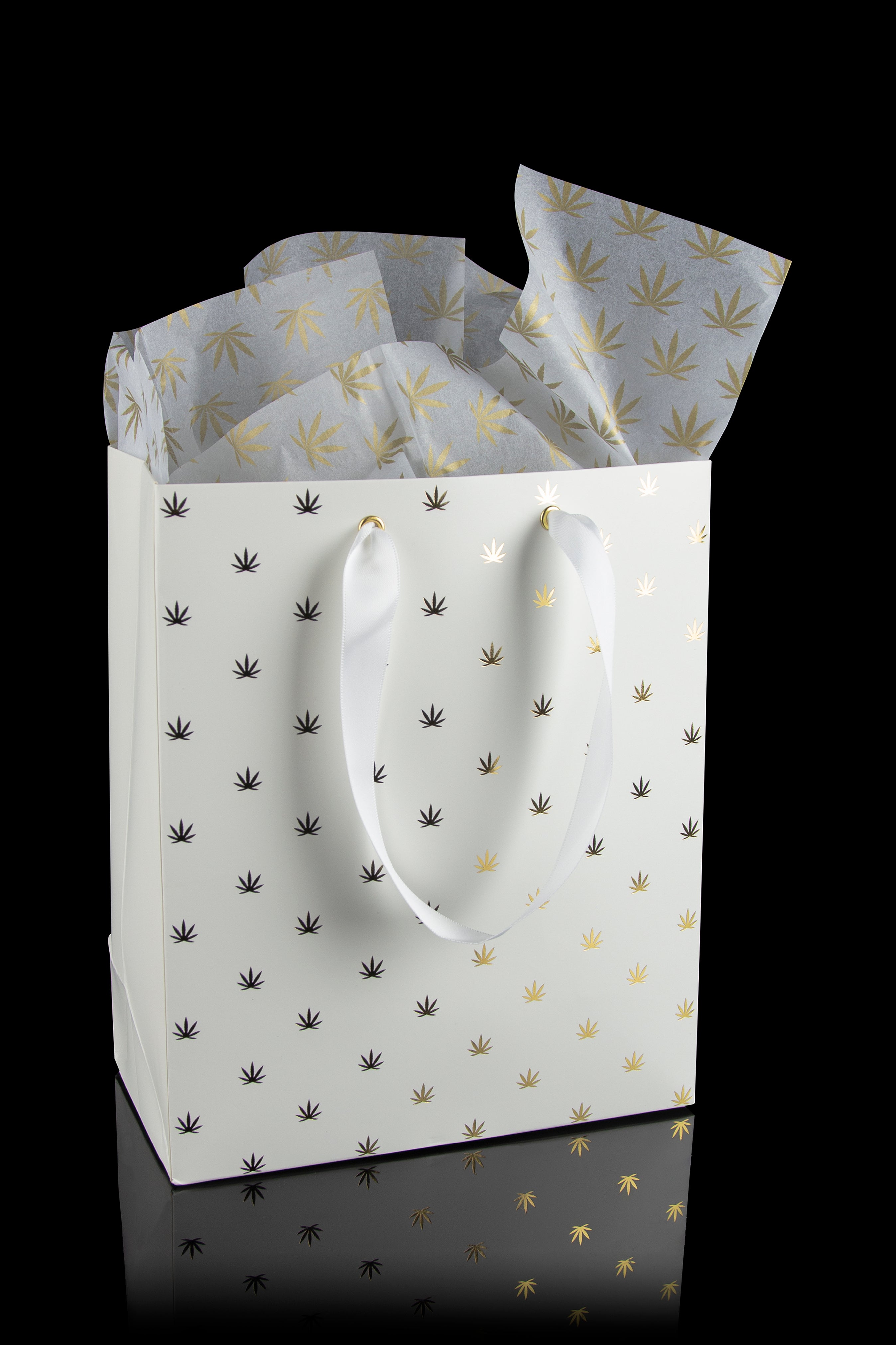 KushKards Premium Cannabis - Themed Gift Bag & Tissue Paper Set