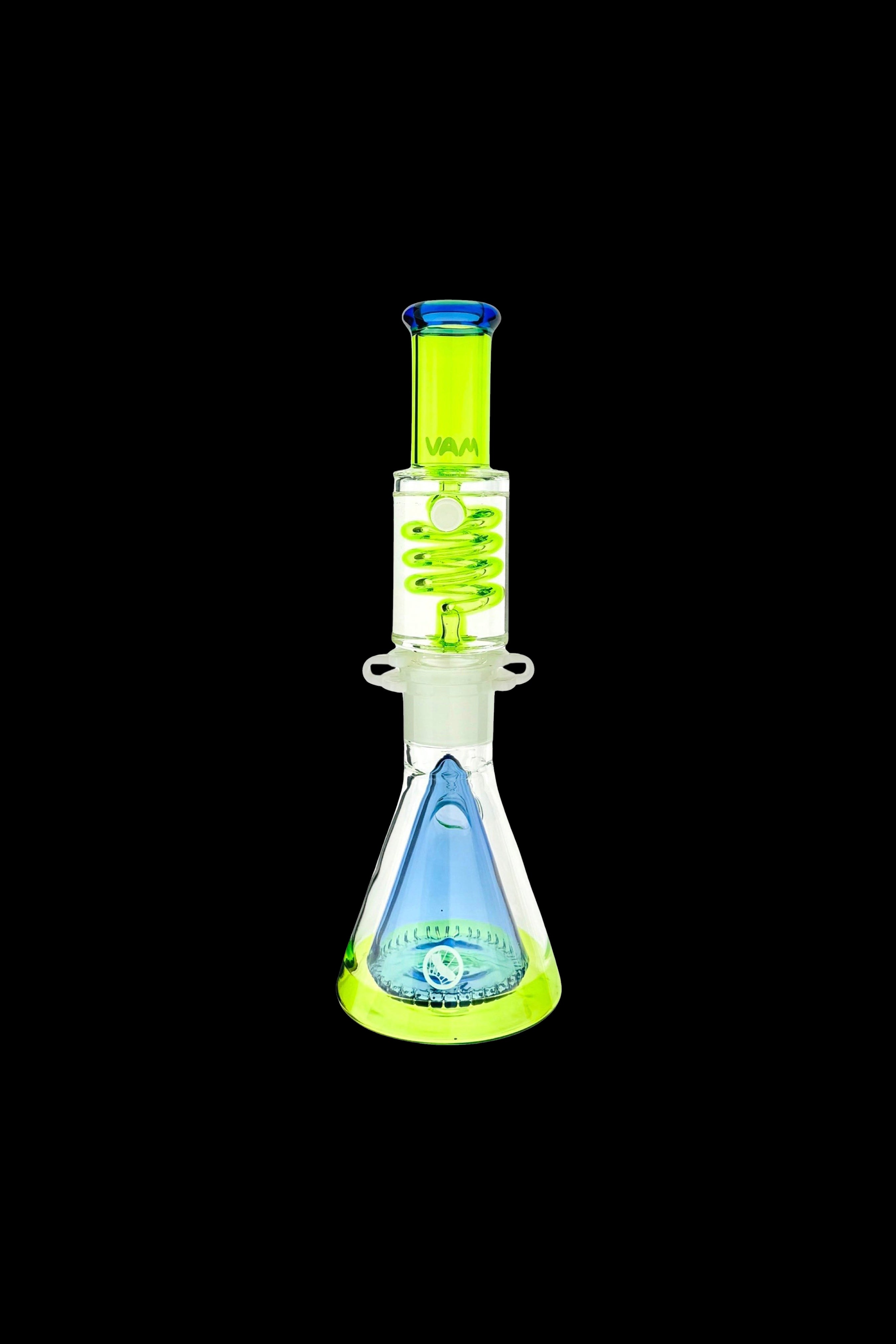 MAV Glass Premium Oversized Slitted Pyramid Beaker Freezable Coil Bong