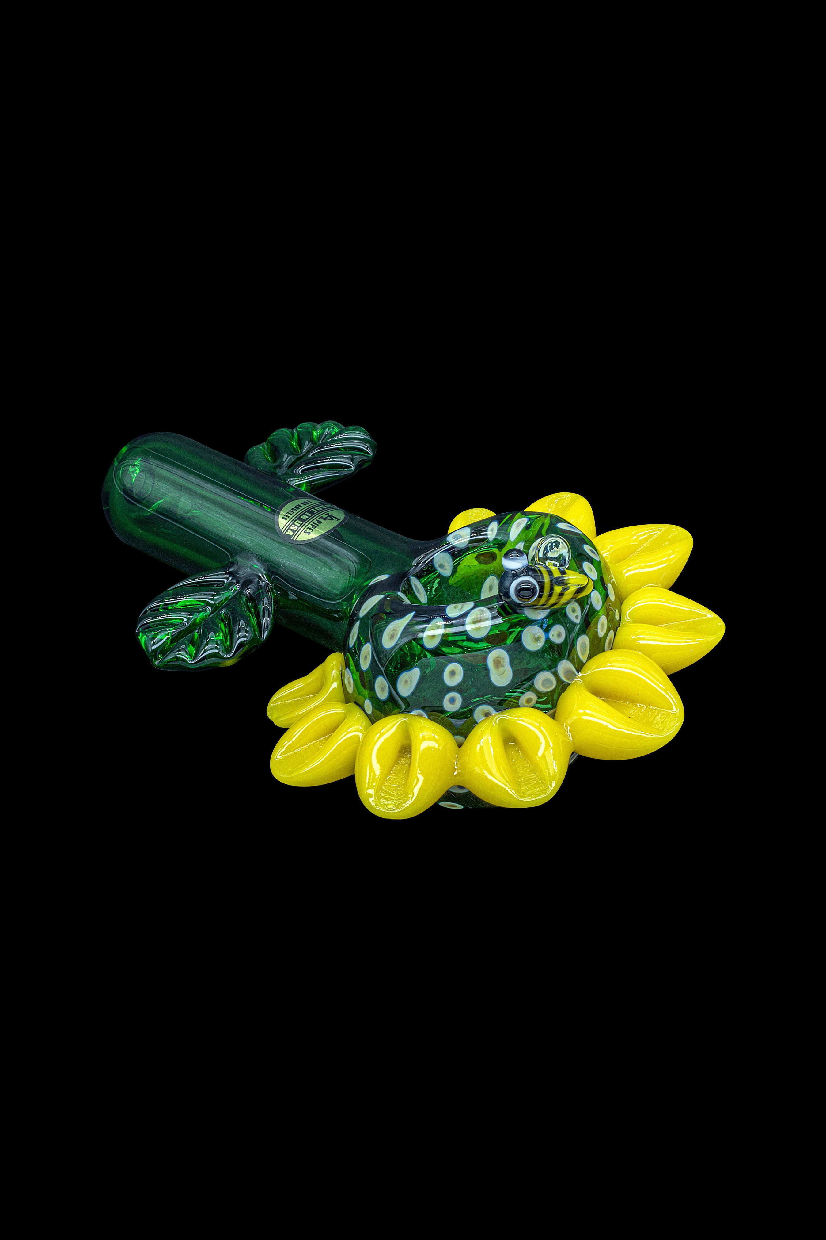 LA Pipes Sunny Sunflowers Glass Smoking Pipe
