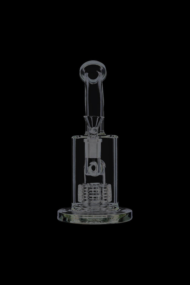 Stylish Glass Bubbler with Slitted Drum Percolator