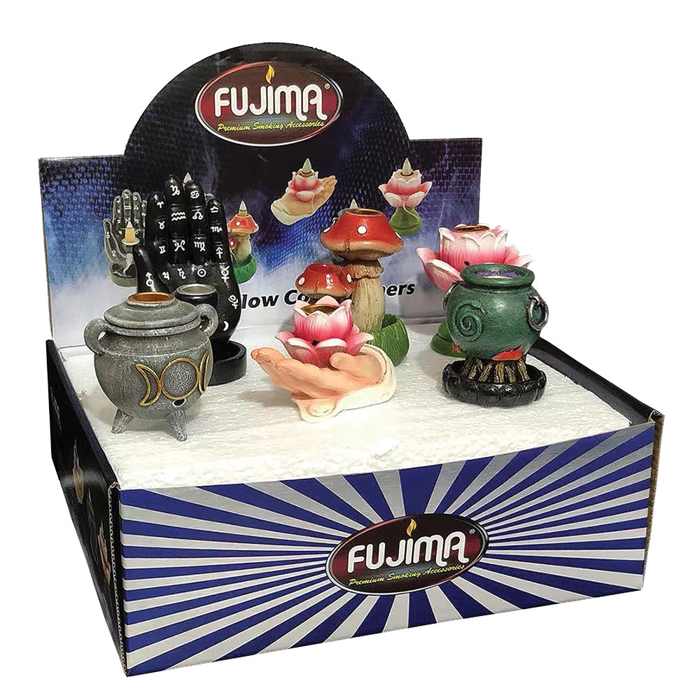 Fujima Mini Backflow Incense Burner Set - 6 Pack! Transform Your Space Now!