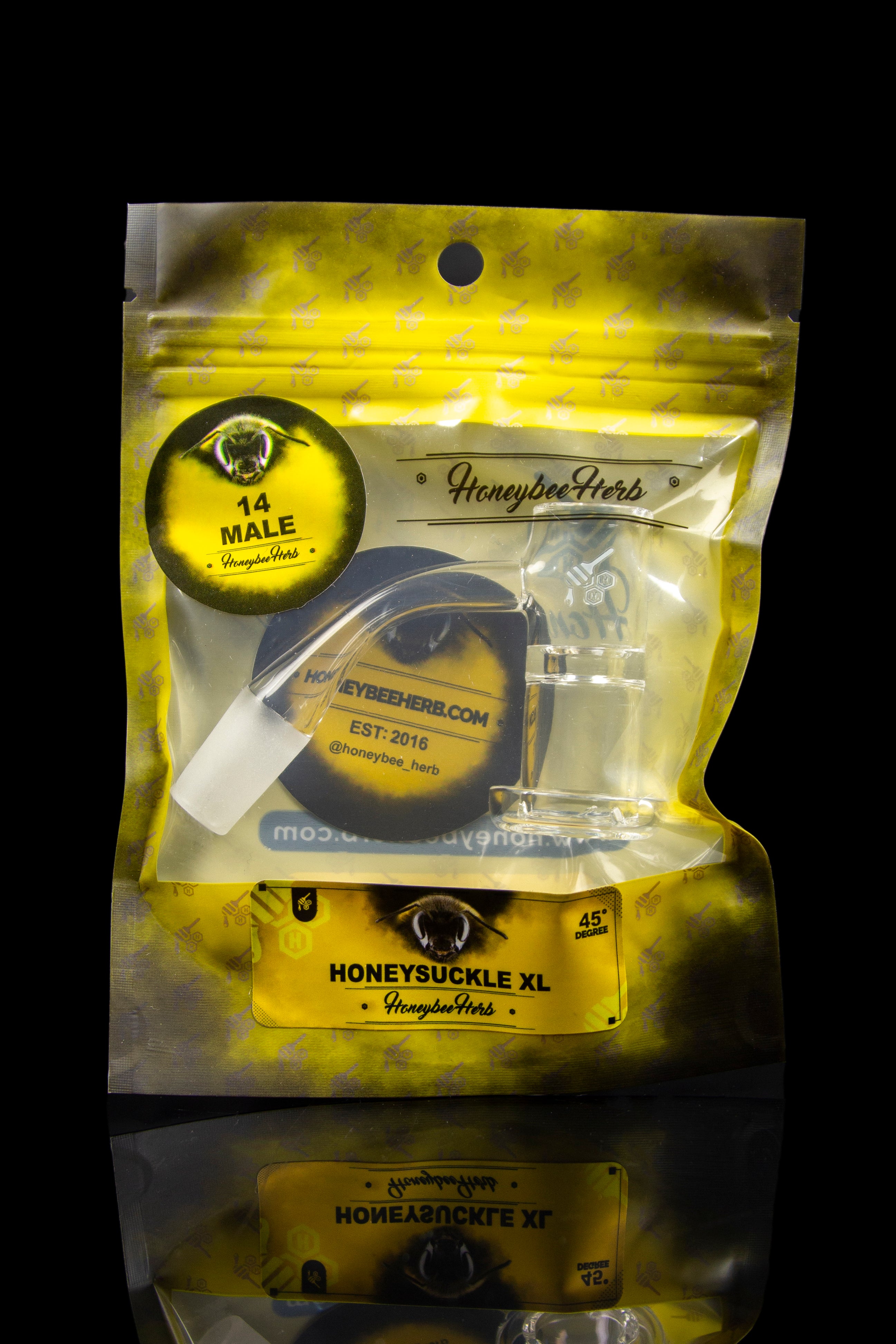 Honeybee Herb Honeysuckle XL Quartz Banger - Yellow Line: The Ultimate Dabbing Beast
