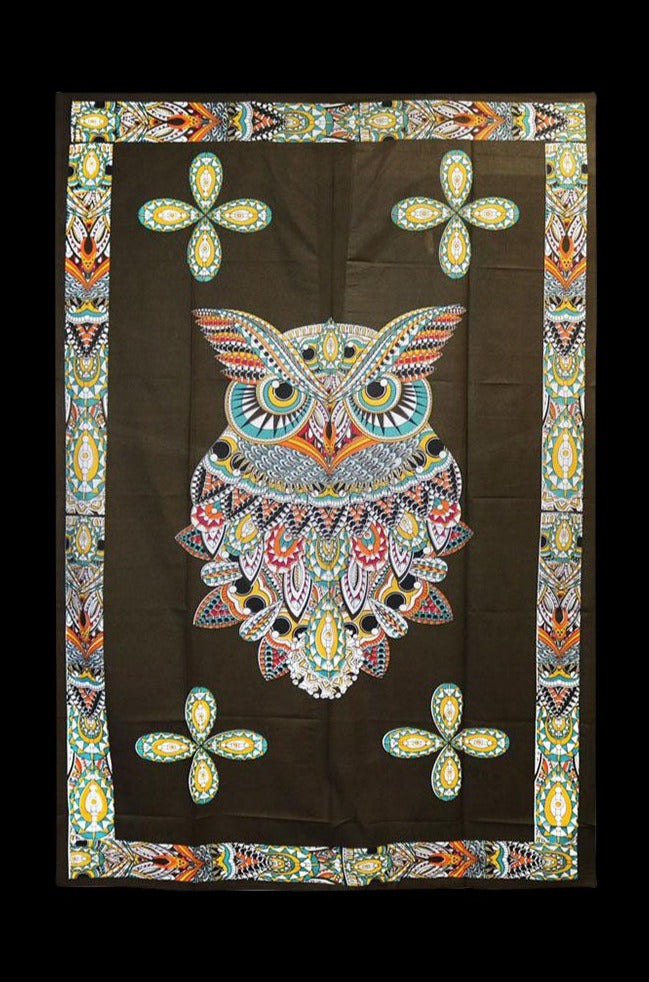 Enchanting Multi - Color Owl Tapestry