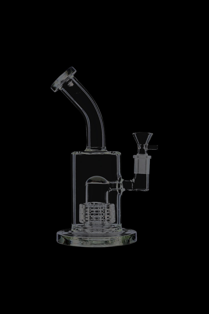 Stylish Glass Bubbler with Slitted Drum Percolator