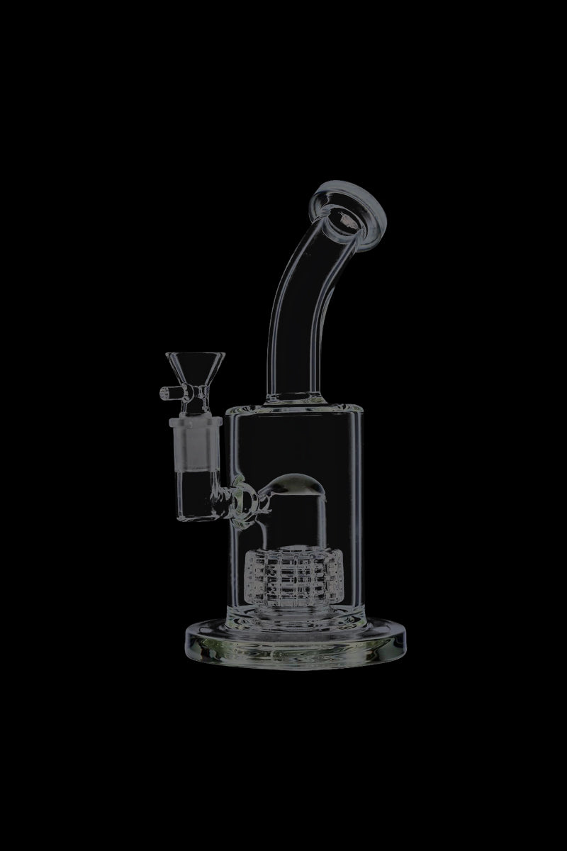 Stylish Glass Bubbler with Slitted Drum Percolator