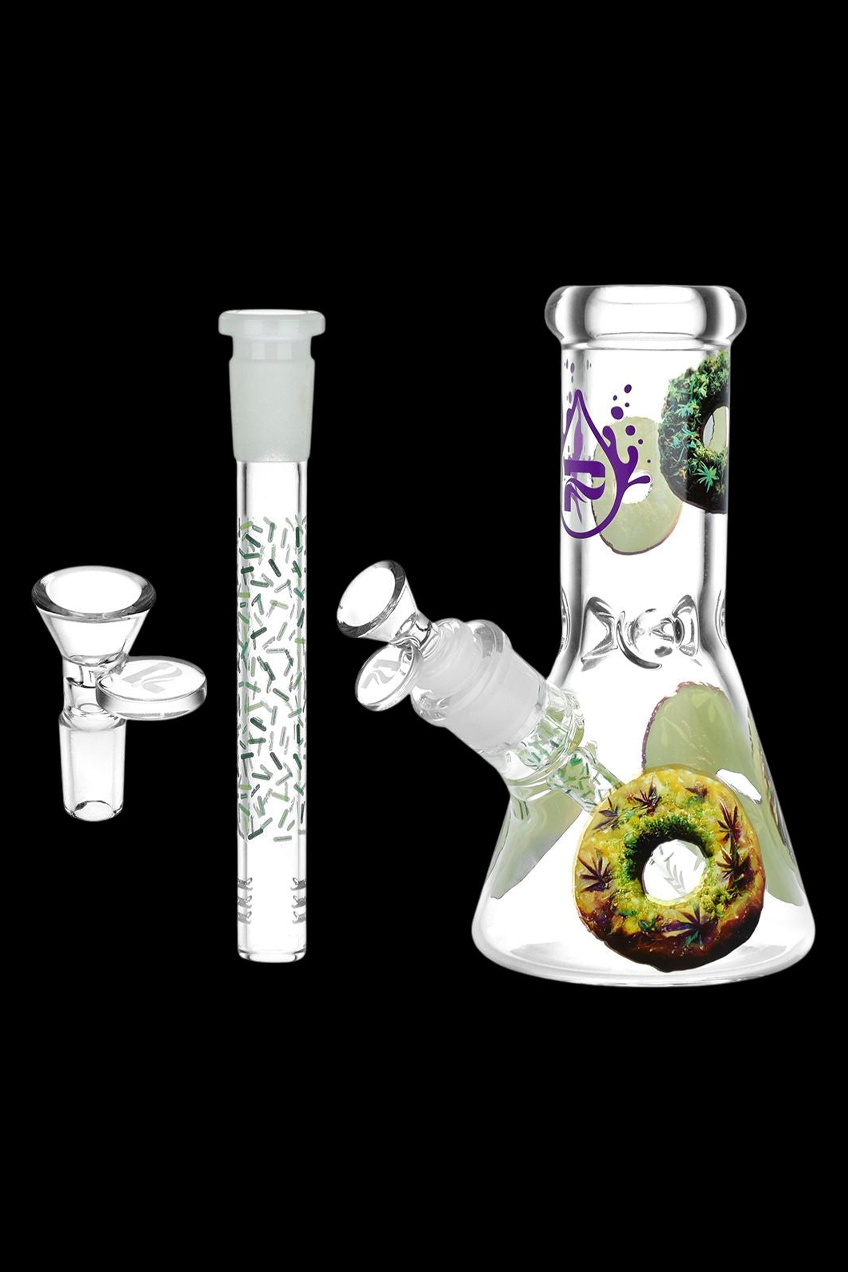 Pulsar's Stunning Forbidden Donuts Design Glass Beaker Water Pipe