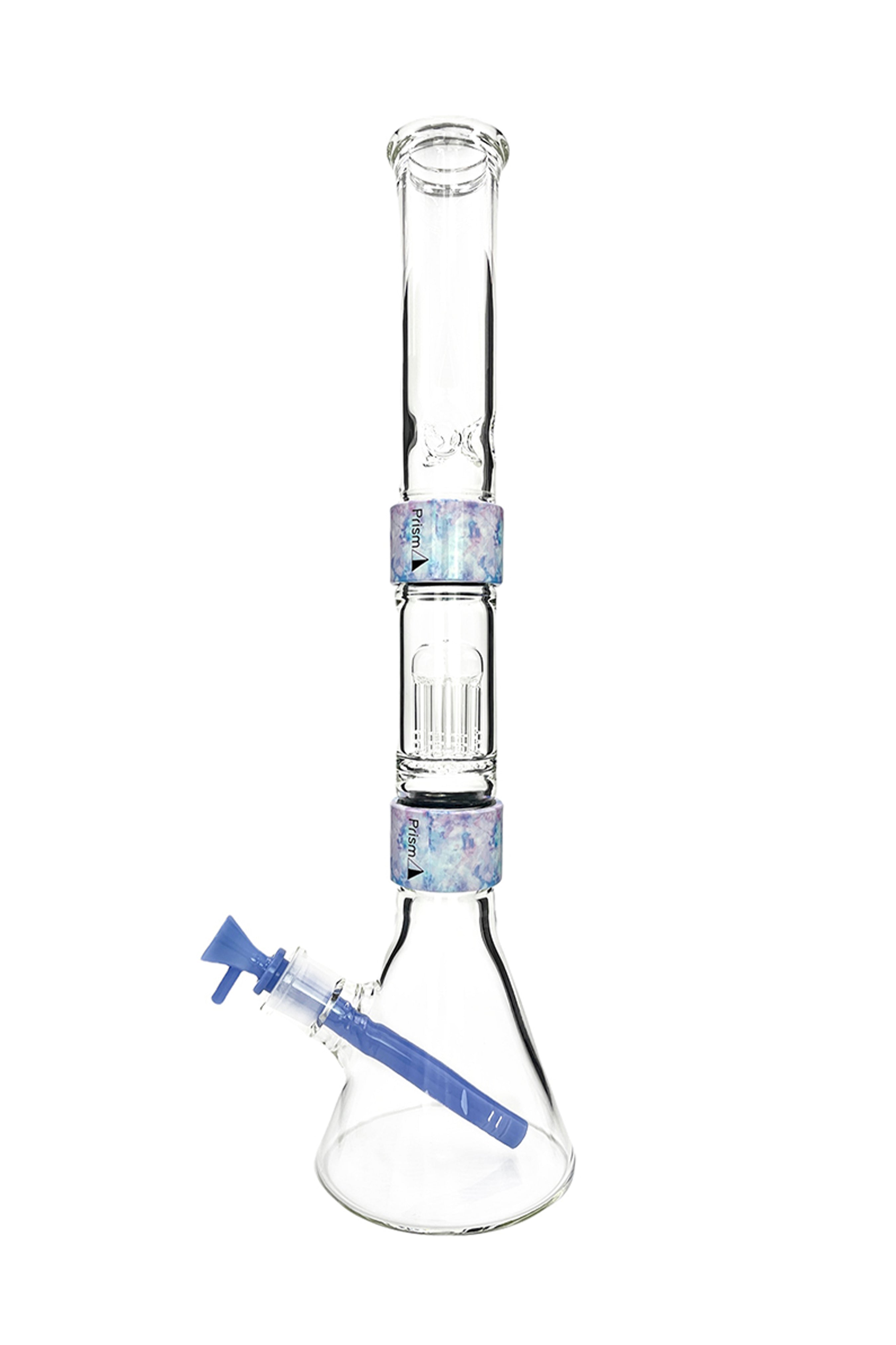 Prism Halo Tie Dye Double Stack Modular Bong - A Stylish 70s Vibes Bong