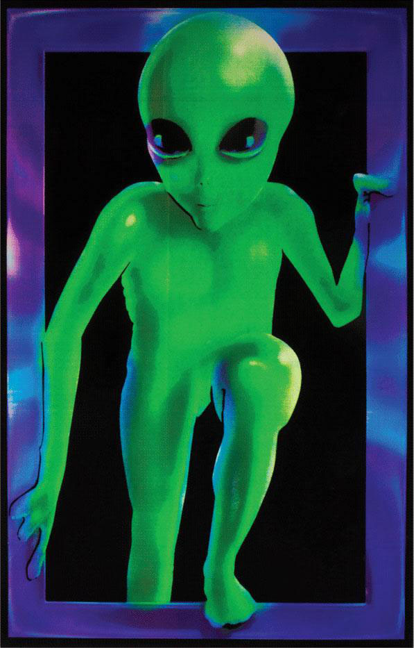 Enchanting Alien Visitor Blacklight Glow Poster