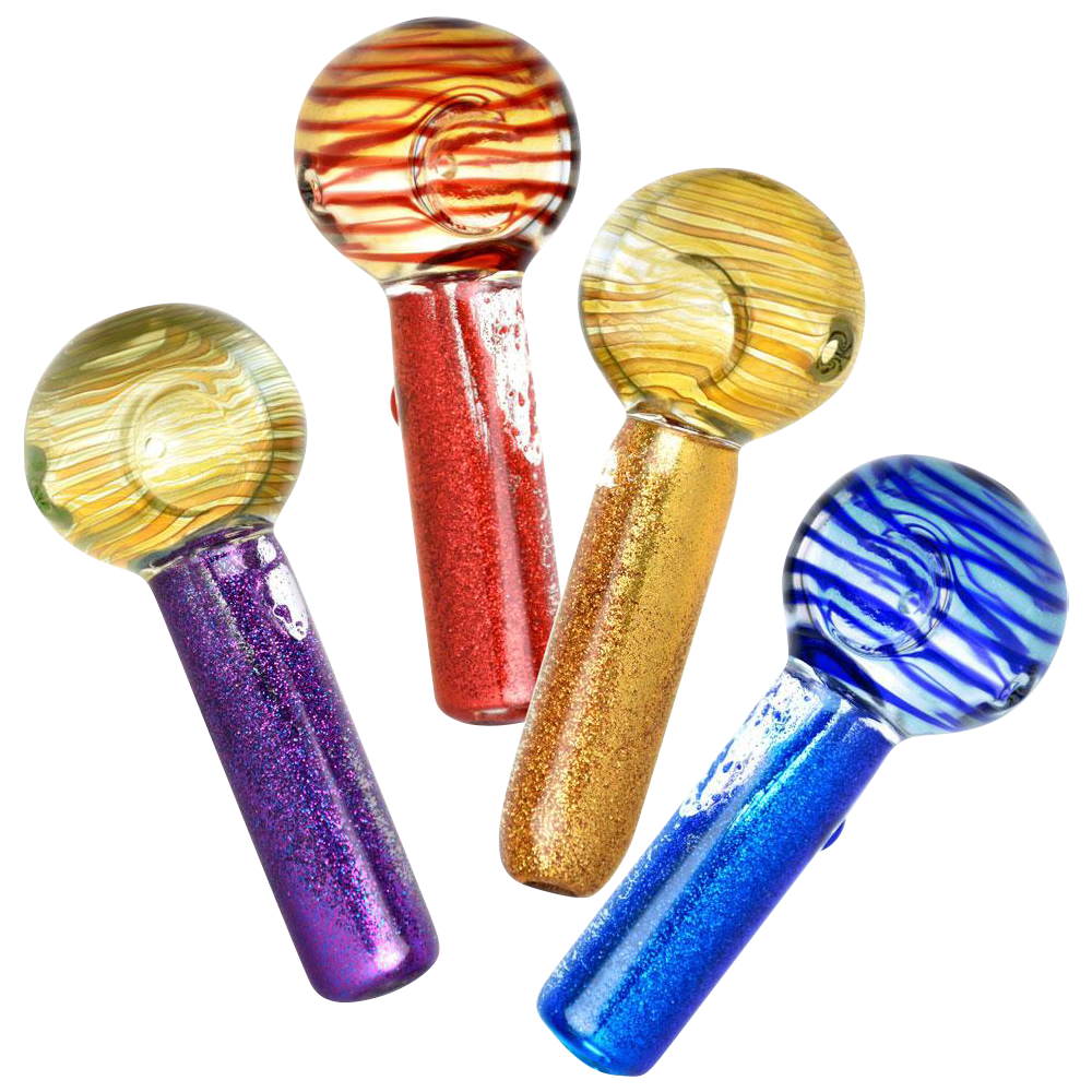 Cool Freezable Glycerin Space Glitter Spoon Pipe - Elevate Your Smoking Experience!
