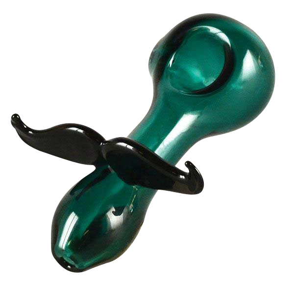 Funky Mustache Glass Spoon Pipe - A Hilarious Smoking Companion