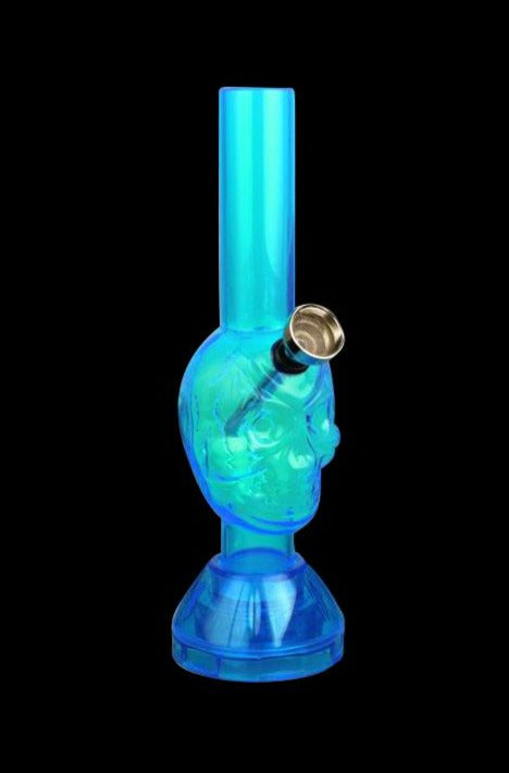 Awesome Mini Acrylic Skull Water Pipe with Built-in Grinder Base