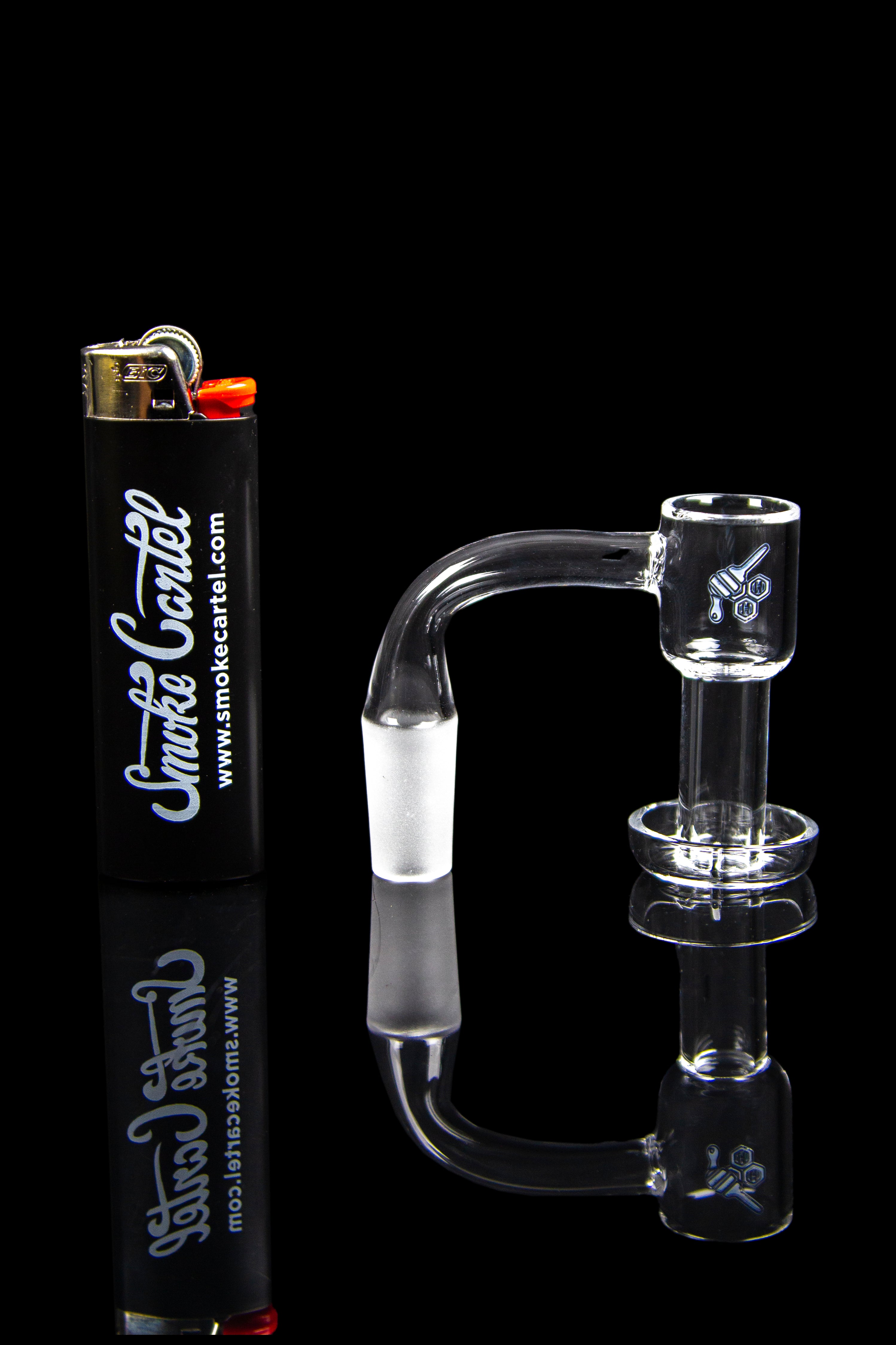 Honeybee Herb's Stunning Honeysuckle Bevel Quartz Banger - Yellow Line