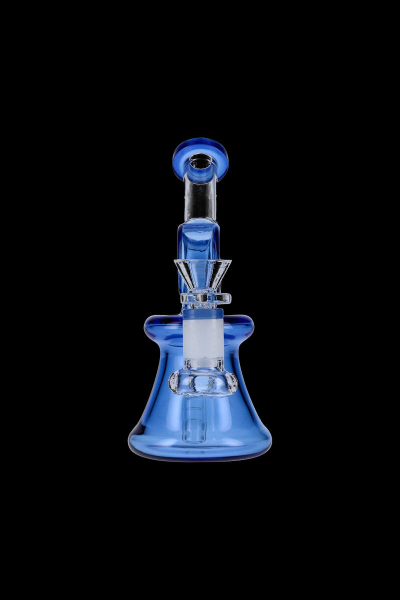 Stunning Glass Bubbler with Bell Base and Hoop Neck Design