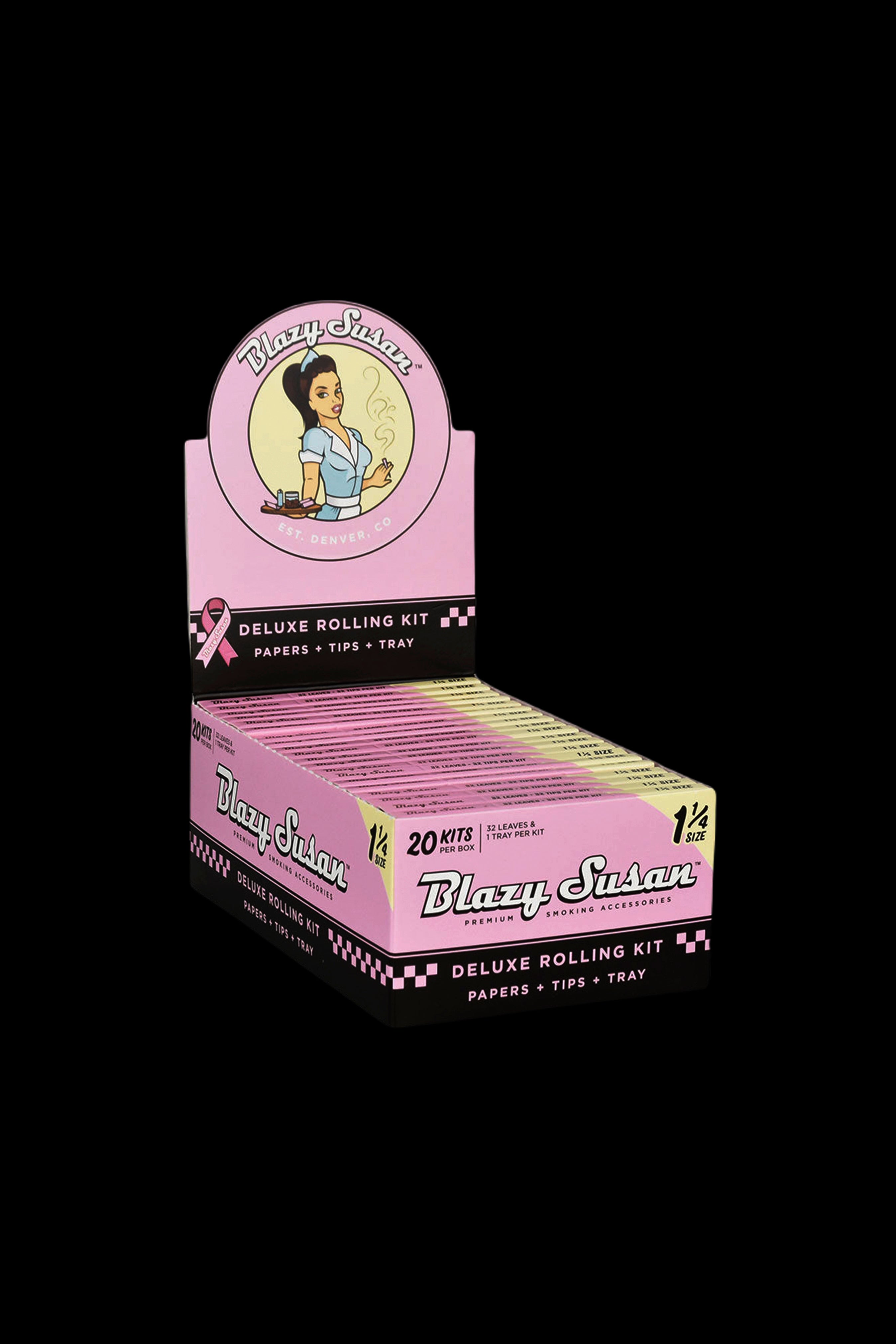 Blazy Susan Pink Papers Deluxe Rolling Kit - 20 Pack: The Ultimate On - the - Go Smoking Solution!