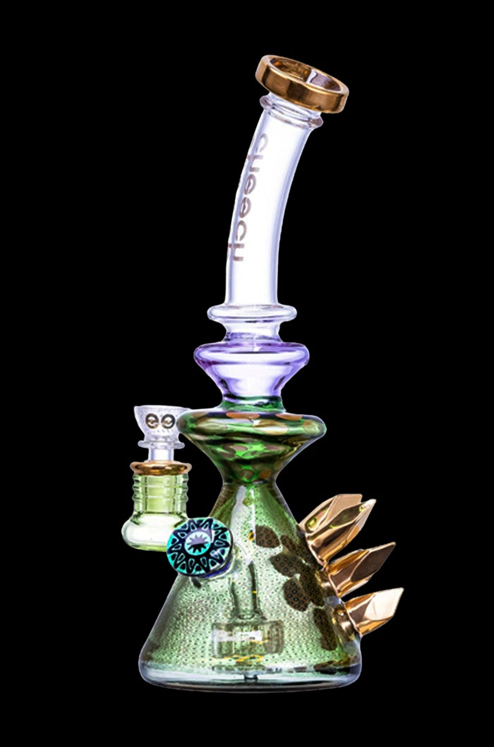 Cheech Glass Multi-Color Gold Crystal Water Pipe - Elevate Your Smoking!