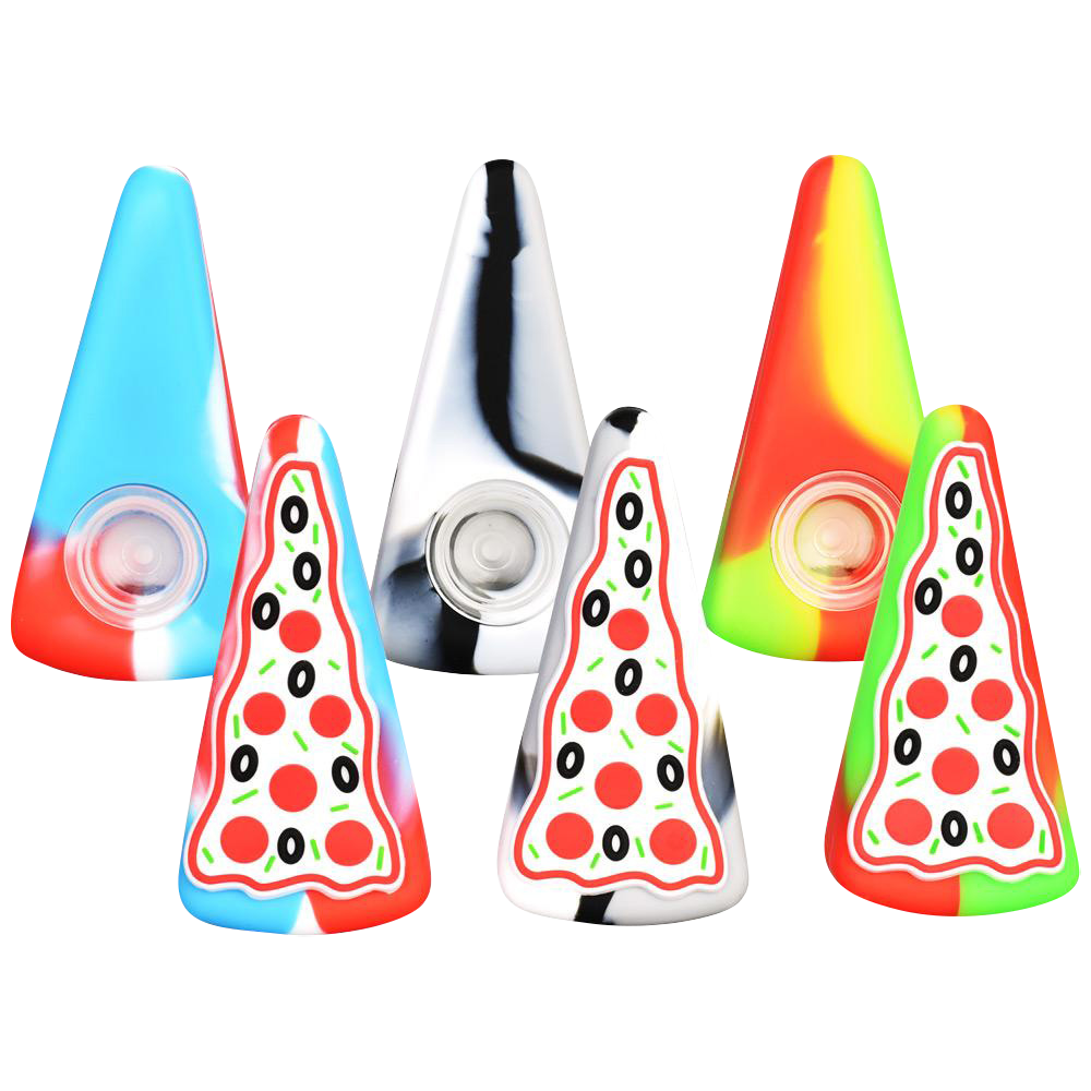 Delicious Pizza Slice Silicone Hand Pipe with Durable Glass Bowl